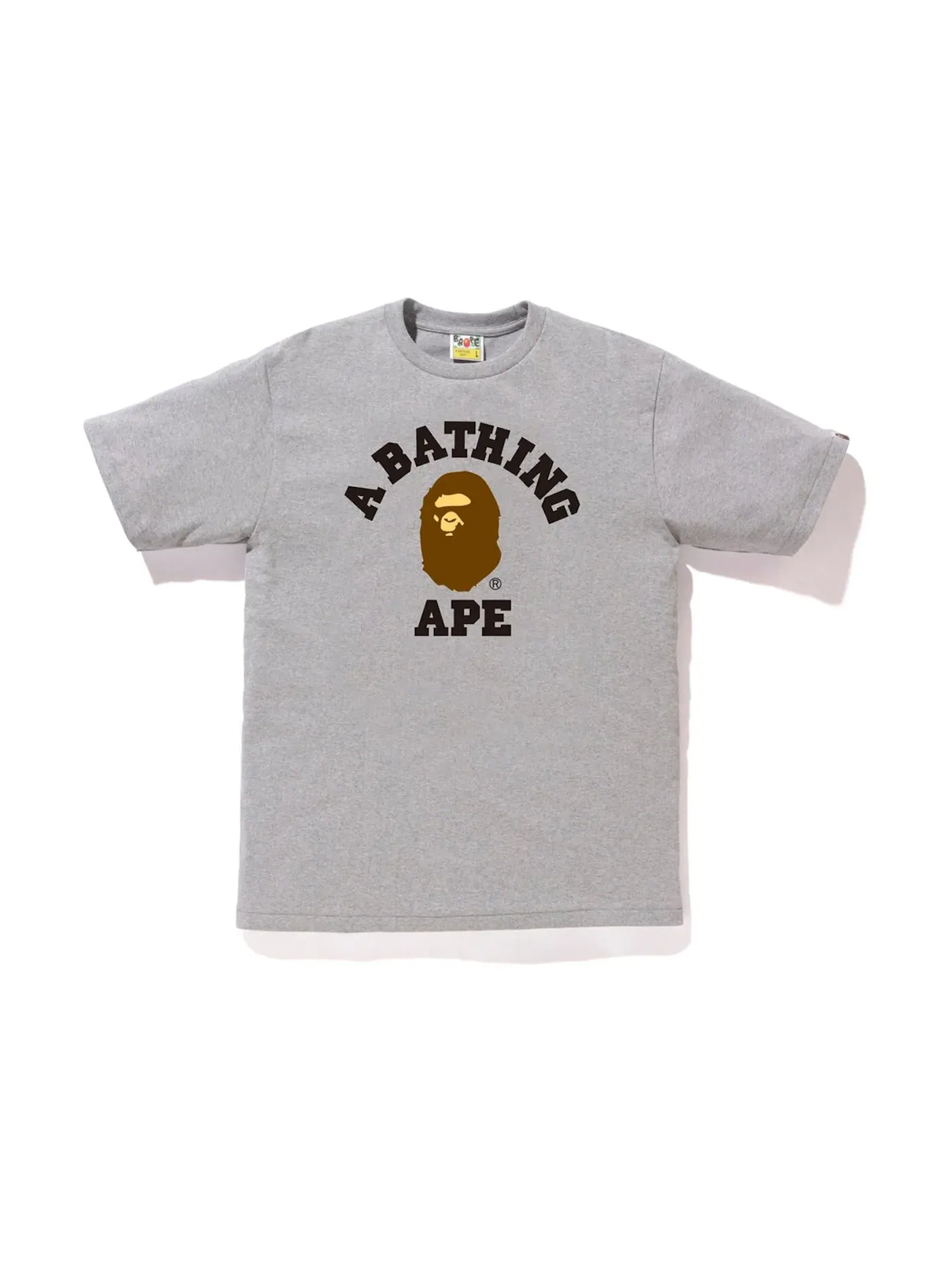 Мужская футболка хлопковая BAPE College Tee — изображение 1 из 1, серый