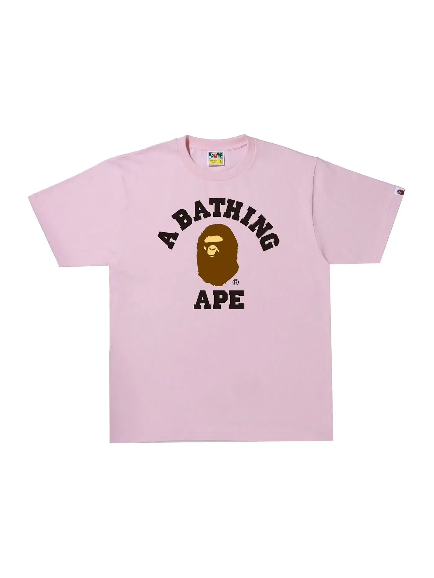 Мужская футболка с принтом BAPE Tee — изображение 1 из 1, розовый