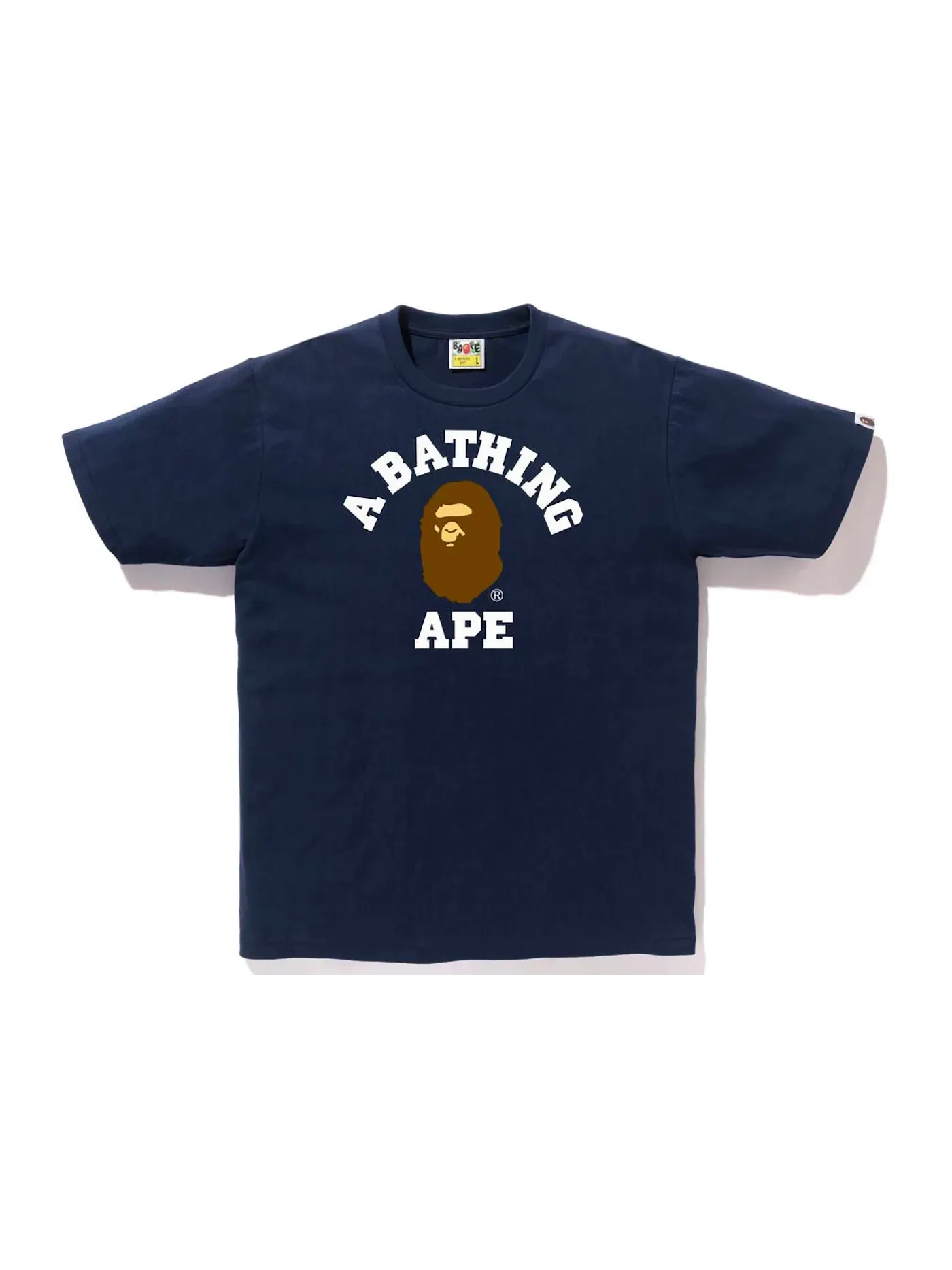 Мужская футболка с принтом BAPE College Tee (SS22) BAPE — изображение 1 из 1, темно-синий