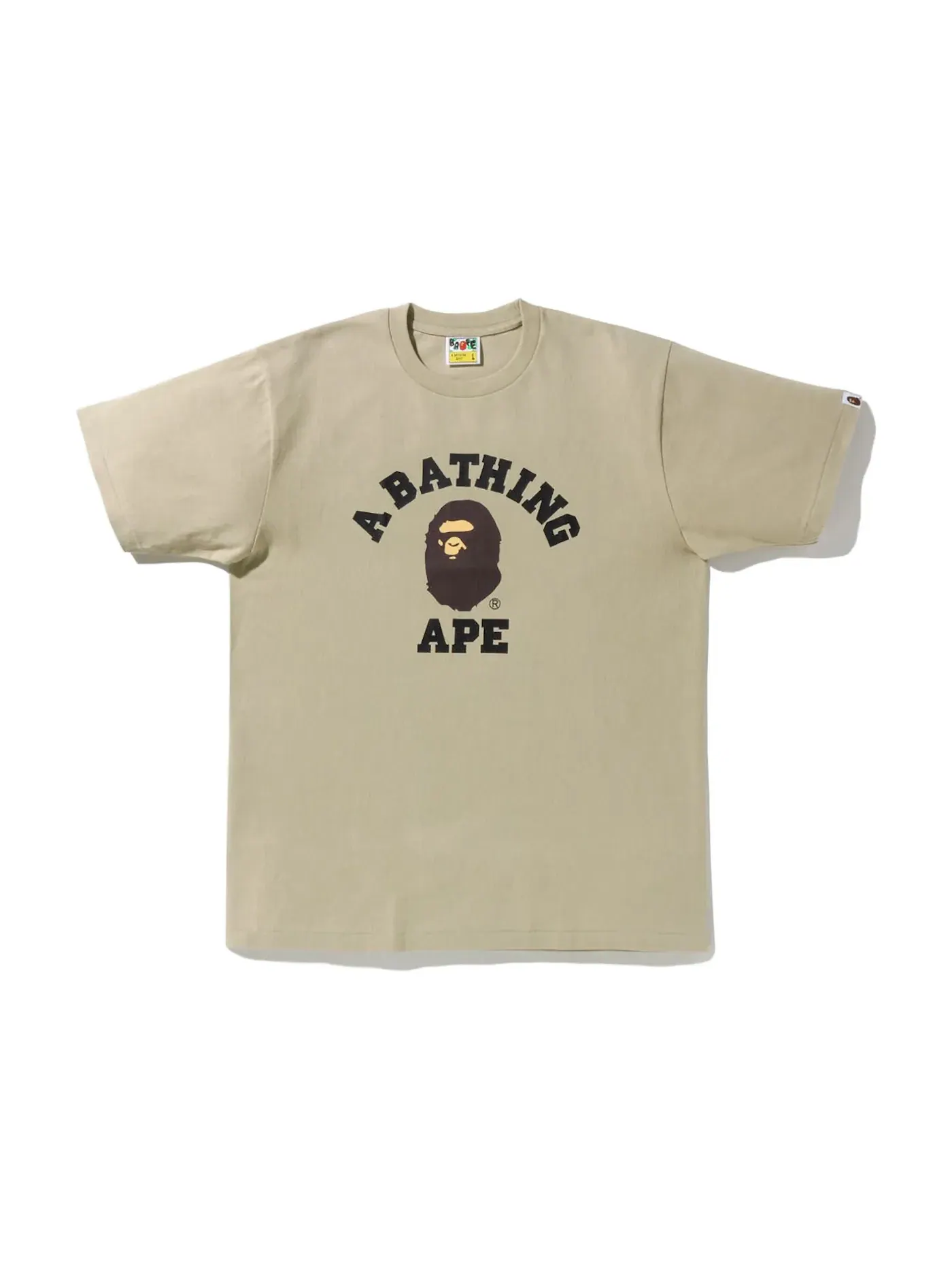 Мужская футболка с принтом BAPE Tee (SS23) — изображение 1 из 1, бежевый