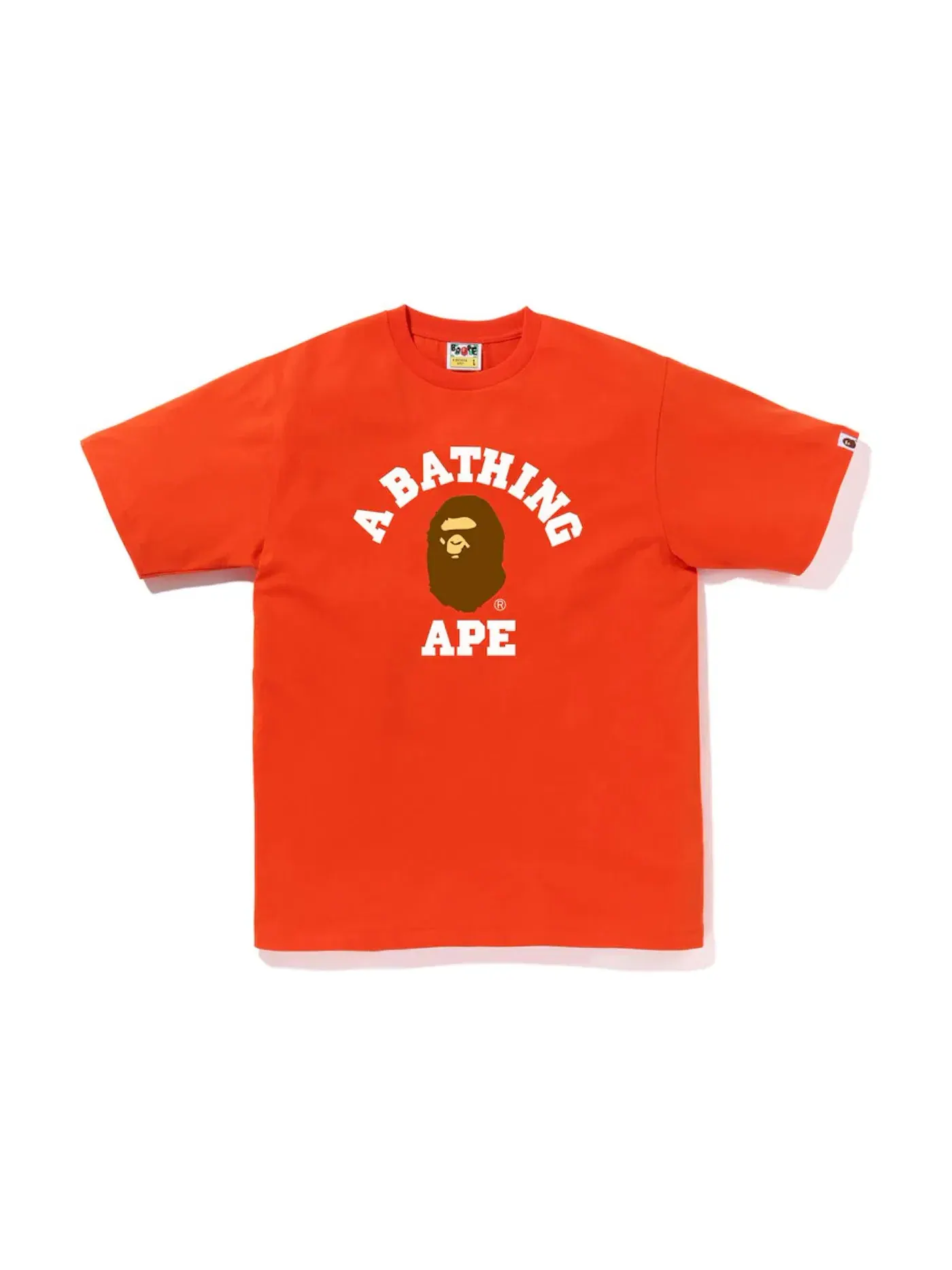 Мужская футболка с принтом BAPE College Tee (SS23) — изображение 1 из 1, оранжевый