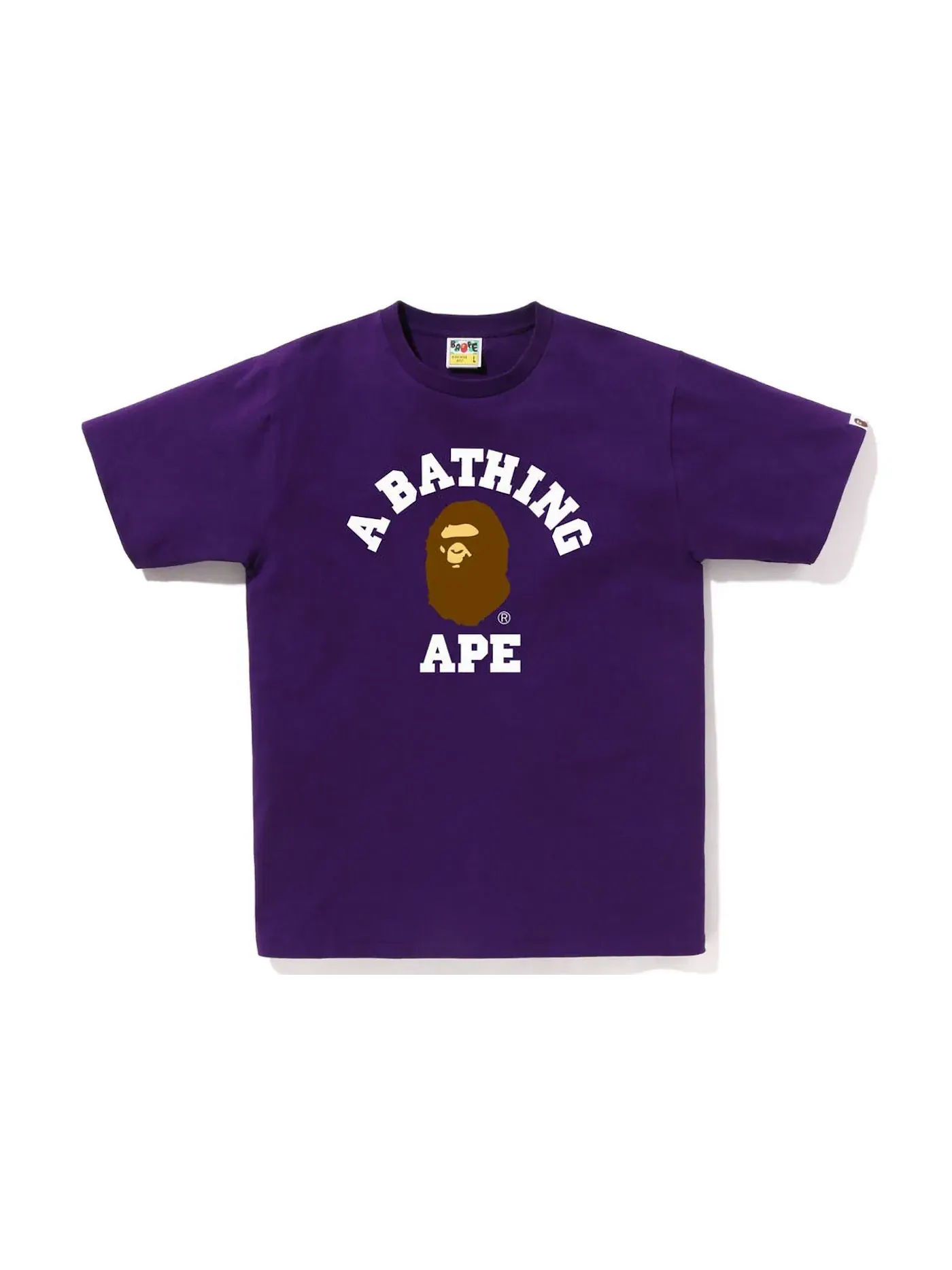 Мужская футболка с принтом BAPE Tee (SS23) — изображение 1 из 1, фиолетовый