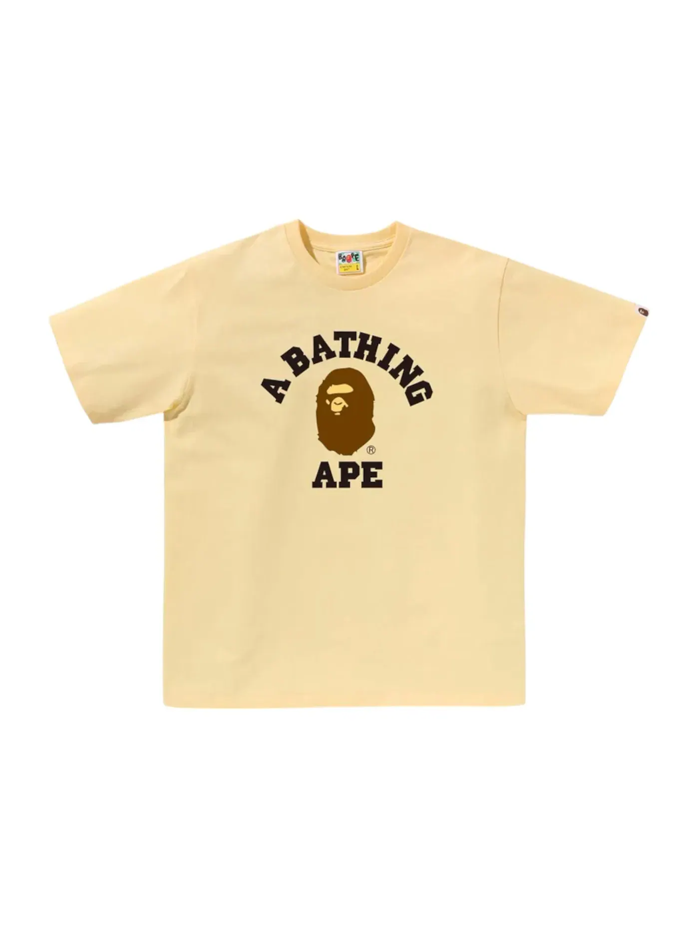 Мужская футболка с принтом BAPE College Tee (SS25) — изображение 1 из 1, желтый