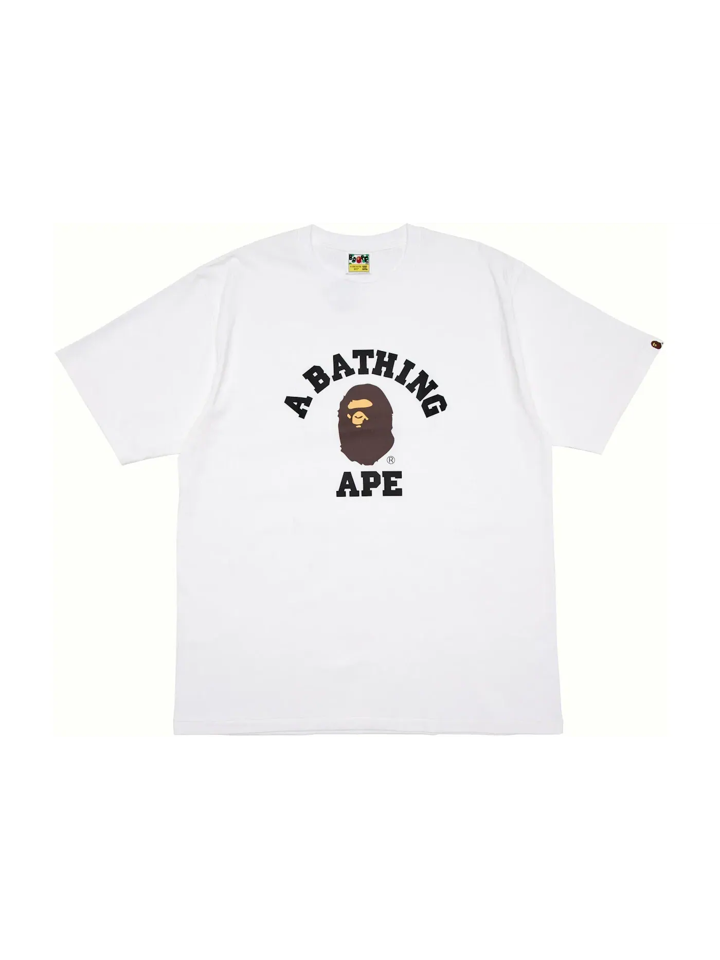 Мужская футболка с принтом BAPE College Tee — изображение 1 из 1, белый