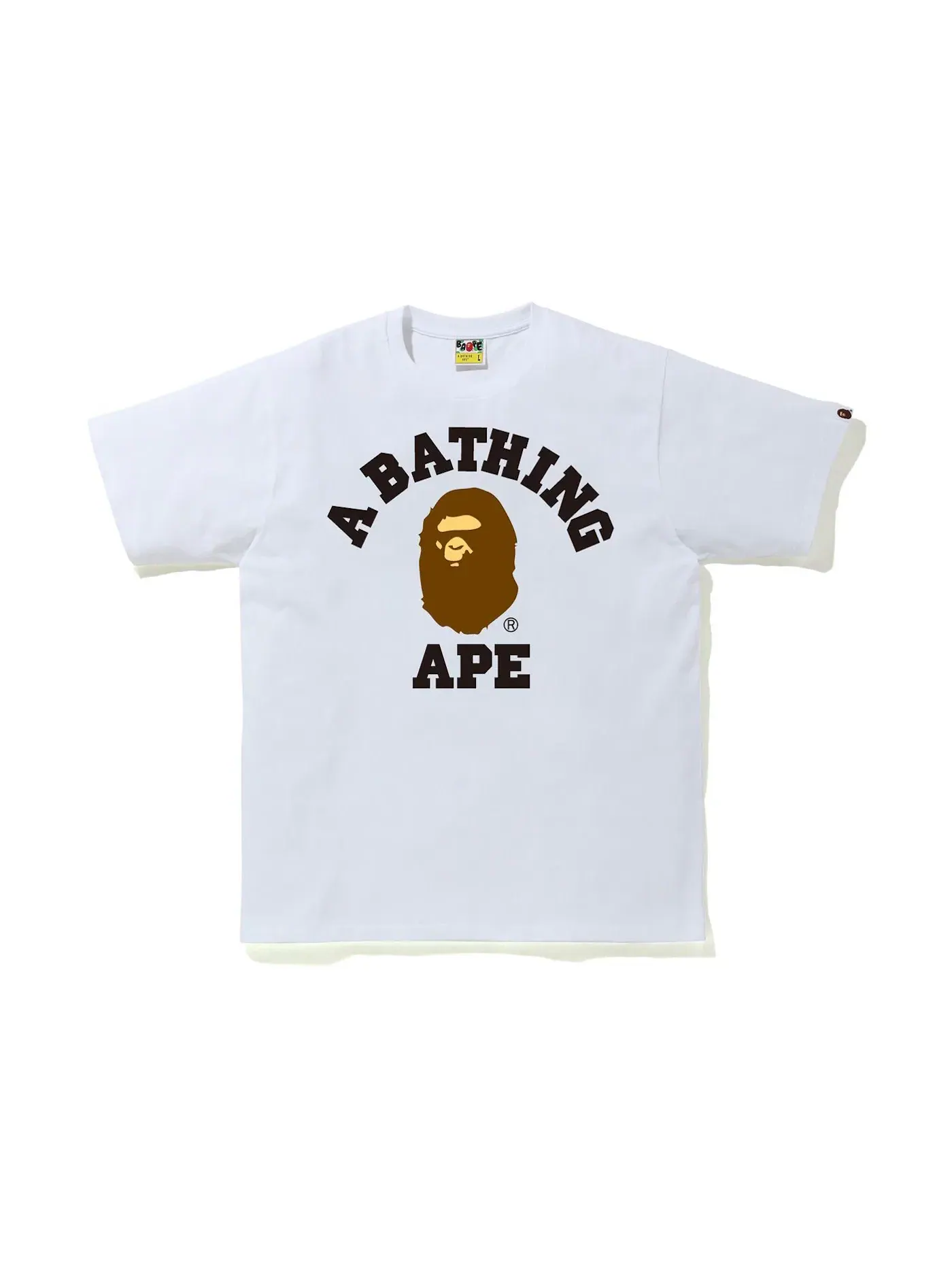 Мужская футболка с принтом BAPE College Tee (SS21) BAPE — изображение 1 из 1, белый