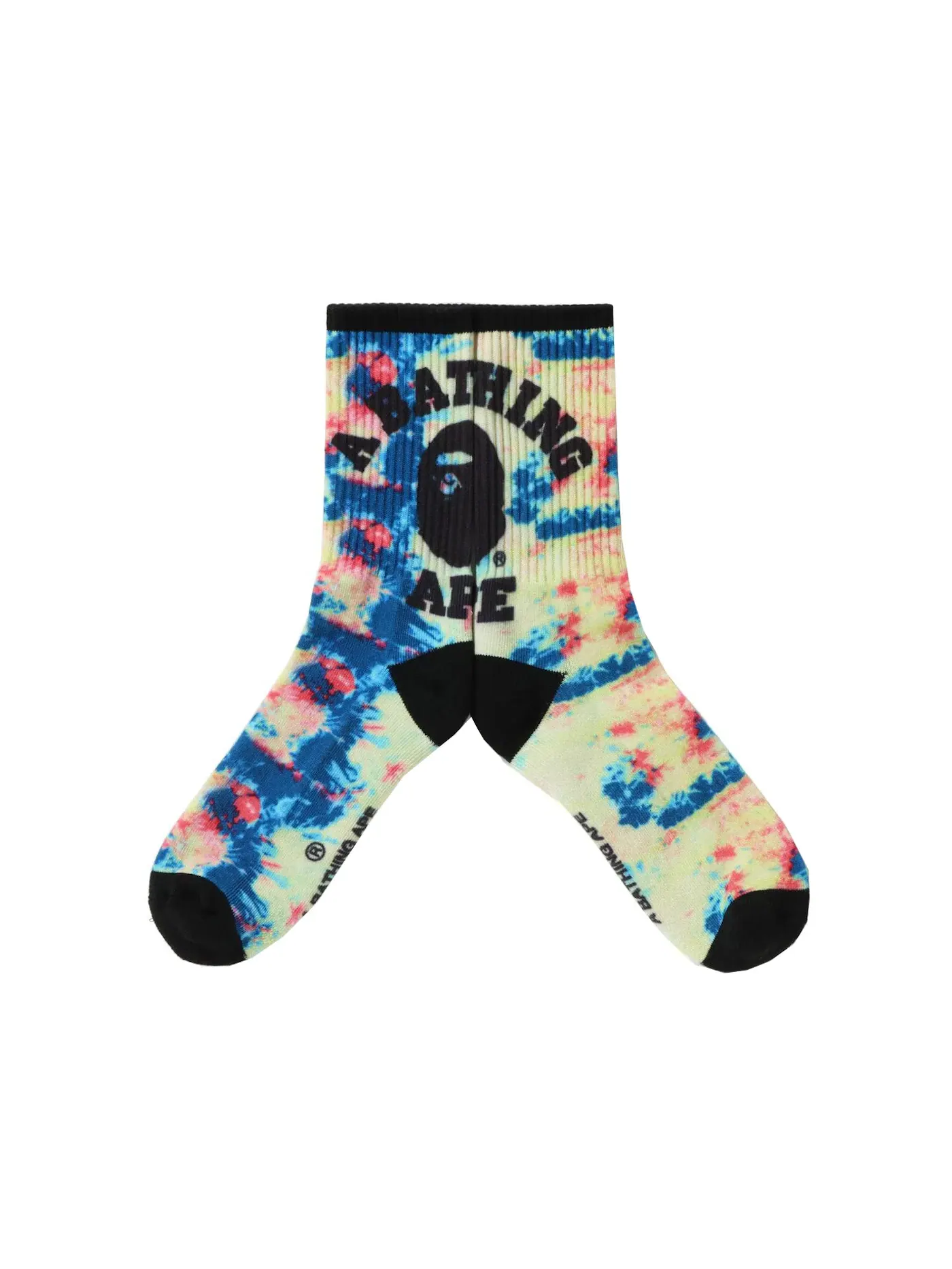 Детские носки с принтом BAPE College Tie Dye — изображение 2 из 2, мульти