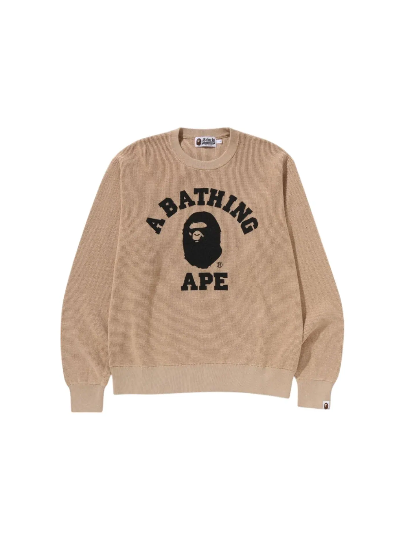 Мужской свитер с воротником-хомутом College Waffle BAPE — изображение 1 из 2, бежевый