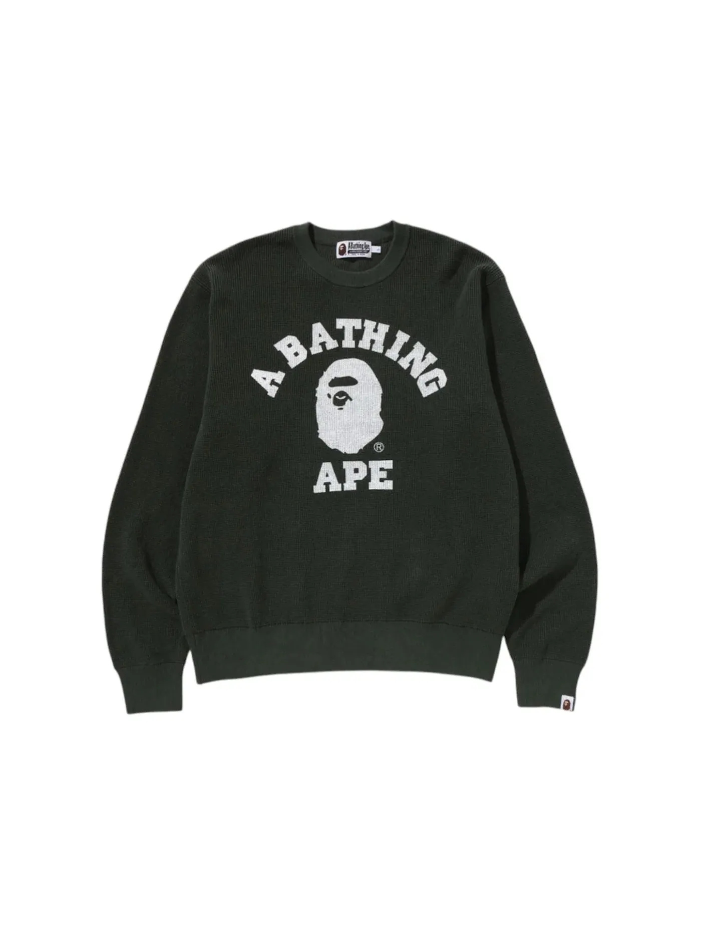 Мужской свитер с воротником-гольф BAPE College Waffle — изображение 1 из 1, зеленый