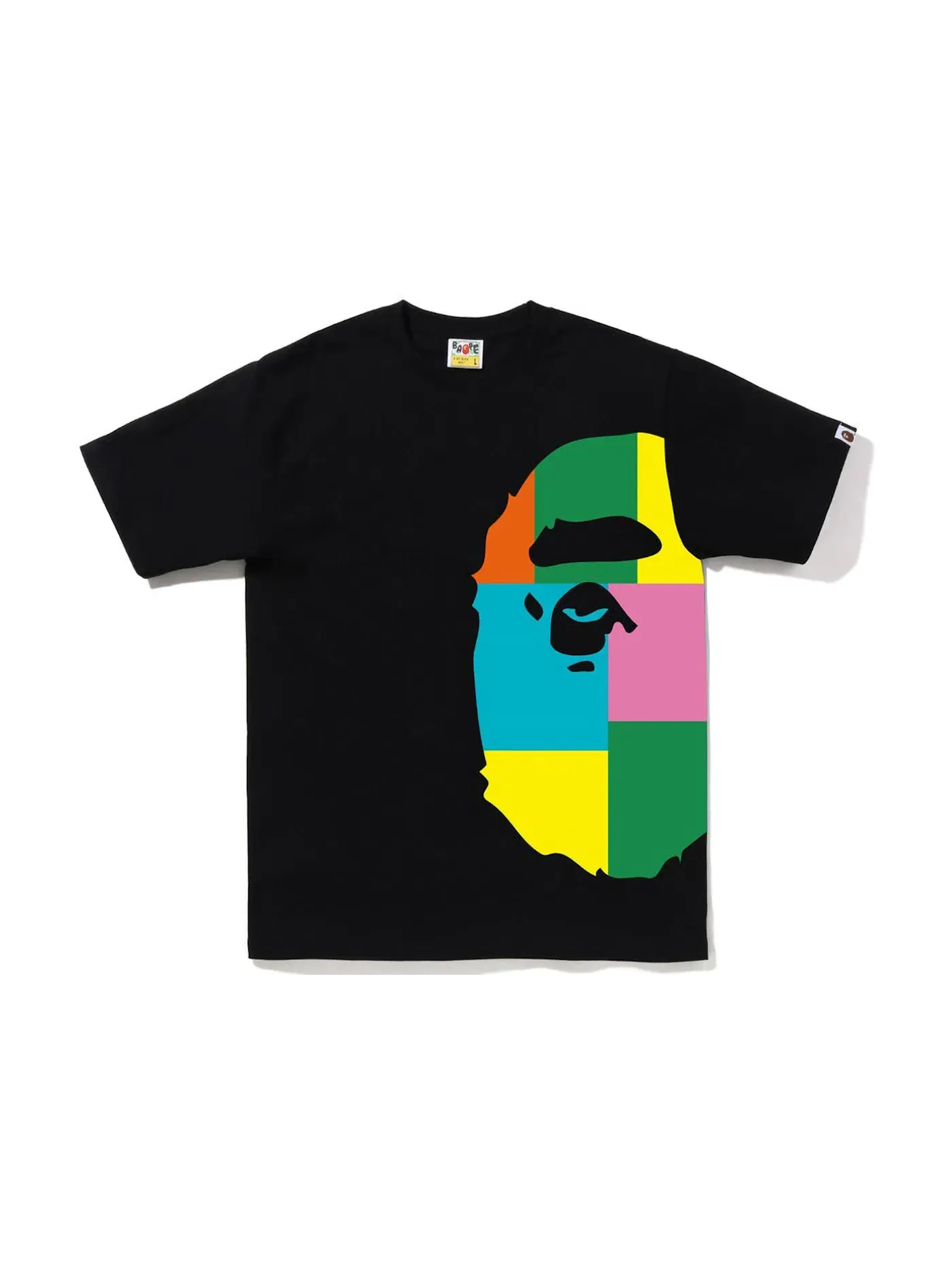 Мужская футболка с принтом BAPE Color Block Side Big Ape Head Tee BAPE — изображение 1 из 2, черный мульти