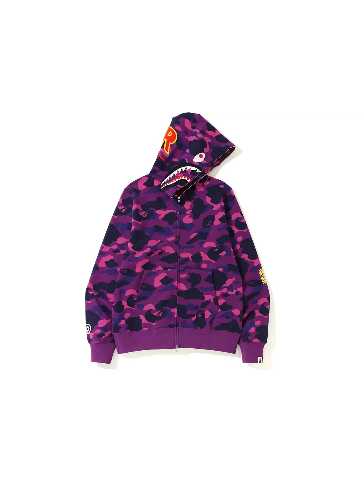 Мужское худи с камуфляжным принтом BAPE — изображение 1 из 2, фиолетовый