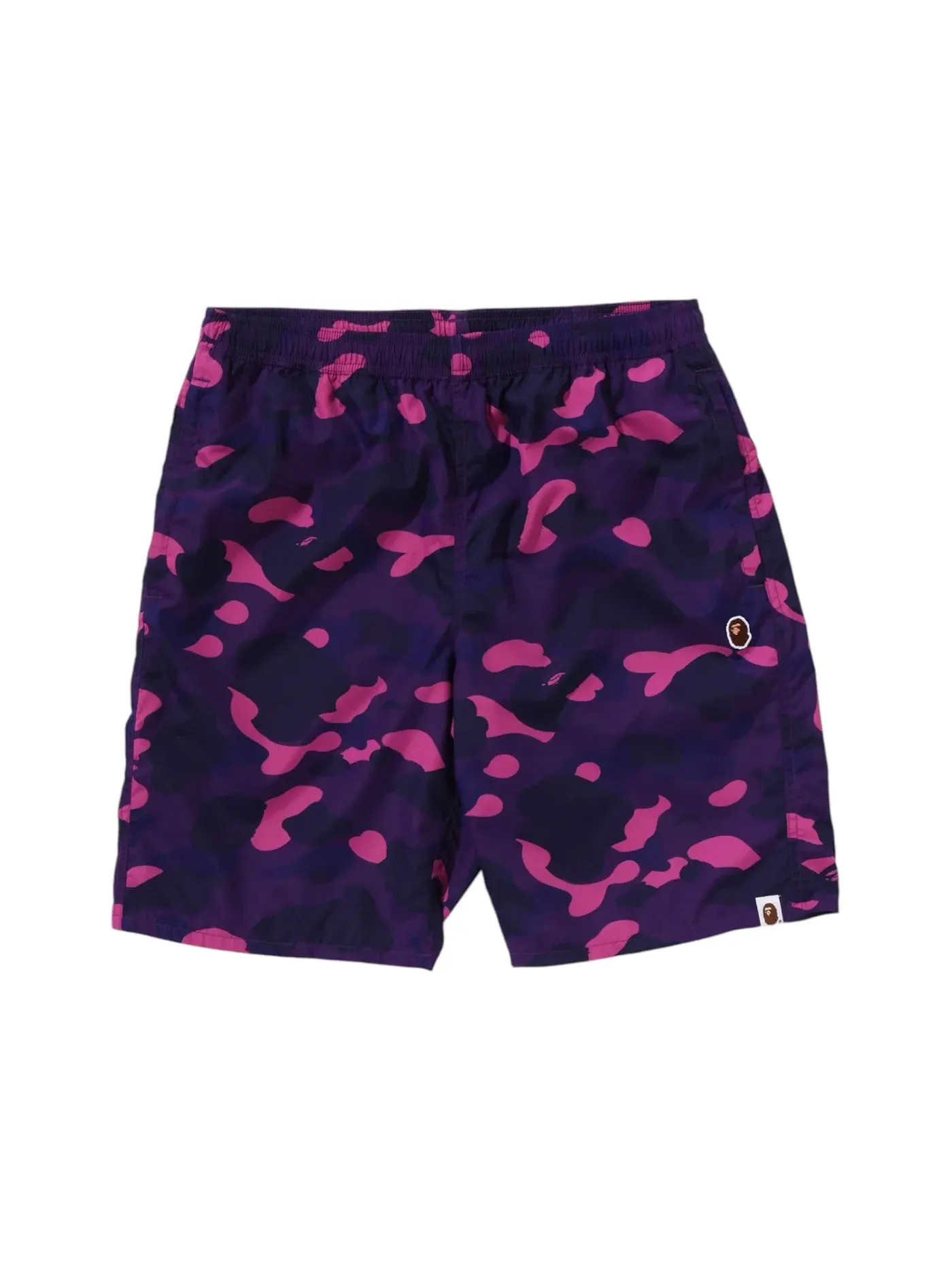 Мужские шорты с принтом BAPE Color Camo Ape Head One Point Beach Shorts BAPE — изображение 1 из 2, фиолетовый