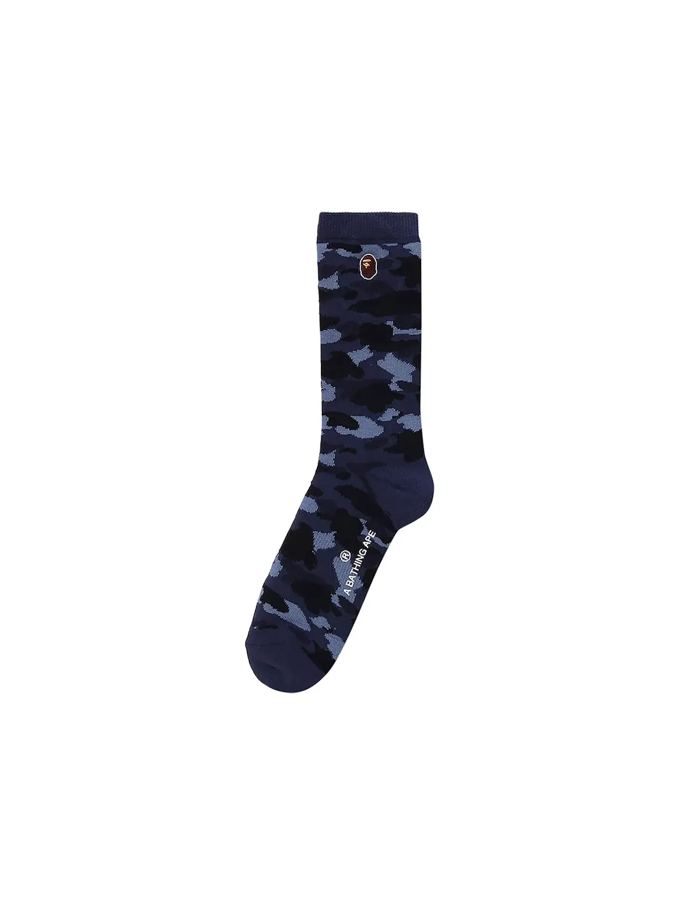 Мужские носки с принтом BAPE Color Camo Ape Head One Point BAPE — изображение 1 из 1, темно-синий