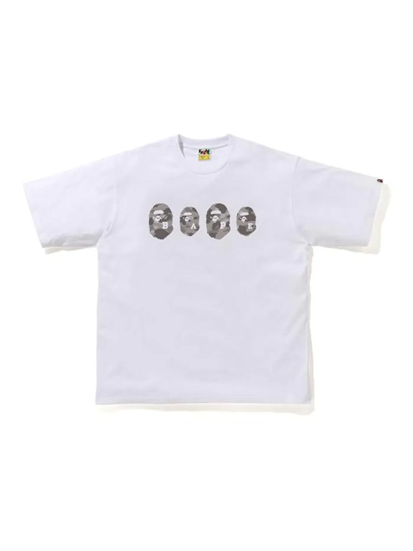Мужская футболка свободного кроя с принтом BAPE Tee BAPE — изображение 1 из 1, белый серый