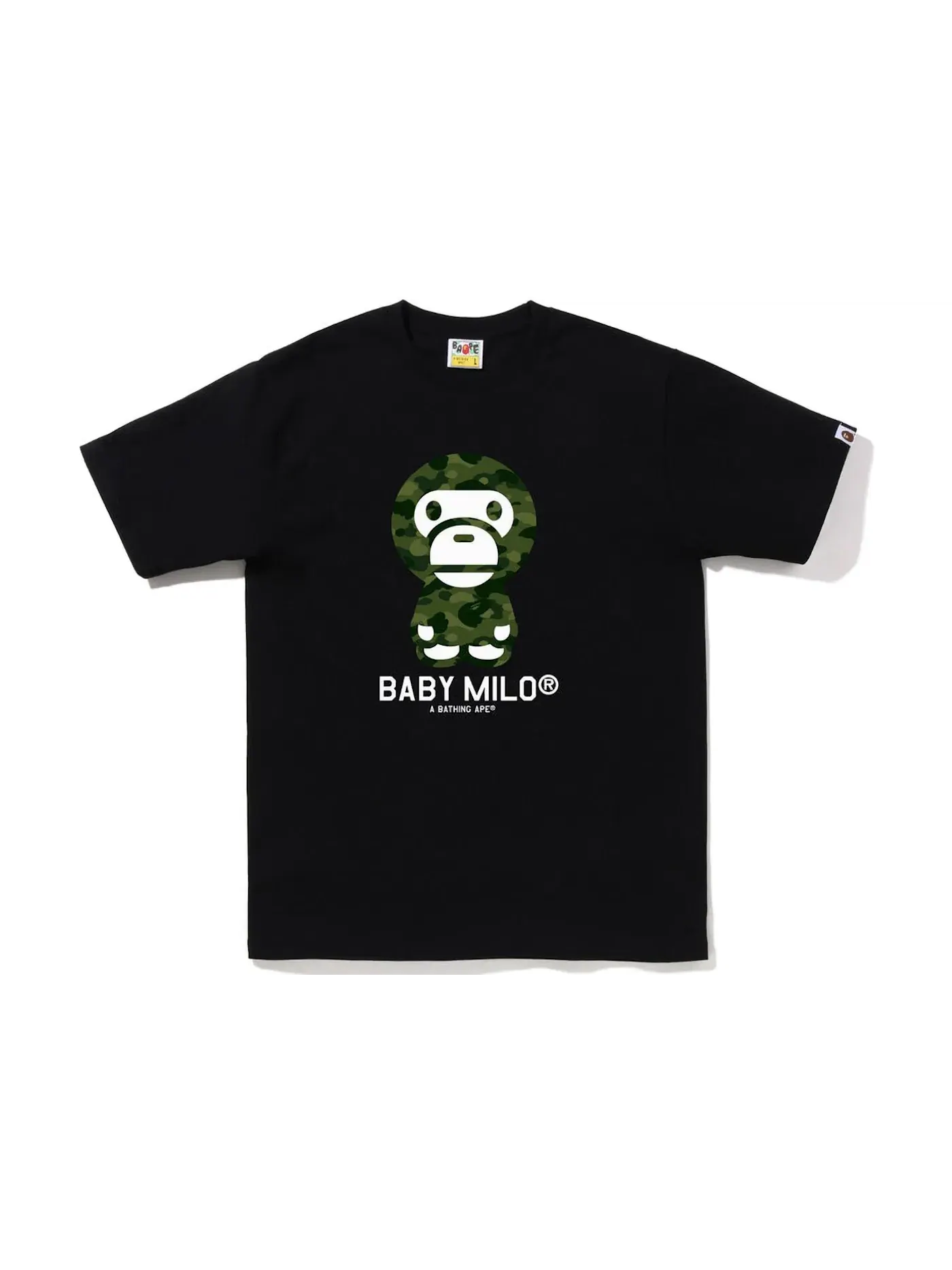 Мужская футболка с принтом BAPE Color Camo Baby Milo Tee (FW22) BAPE — изображение 1 из 1, черный зеленый