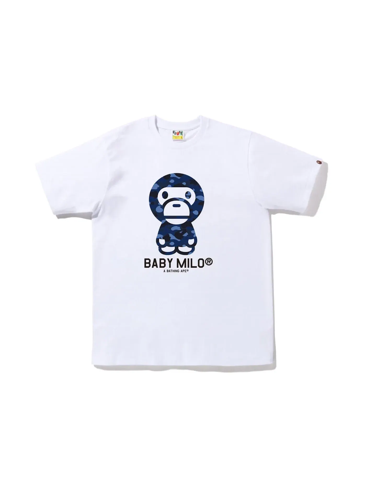 Мужская футболка с принтом BAPE Color Camo Baby Milo Tee (FW22) — изображение 1 из 1, белый синий
