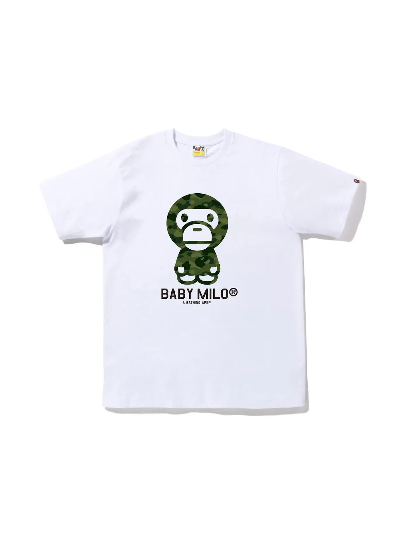 Мужская футболка с принтом BAPE Color Camo Baby Milo Tee (FW22) BAPE — изображение 1 из 1, белый зеленый