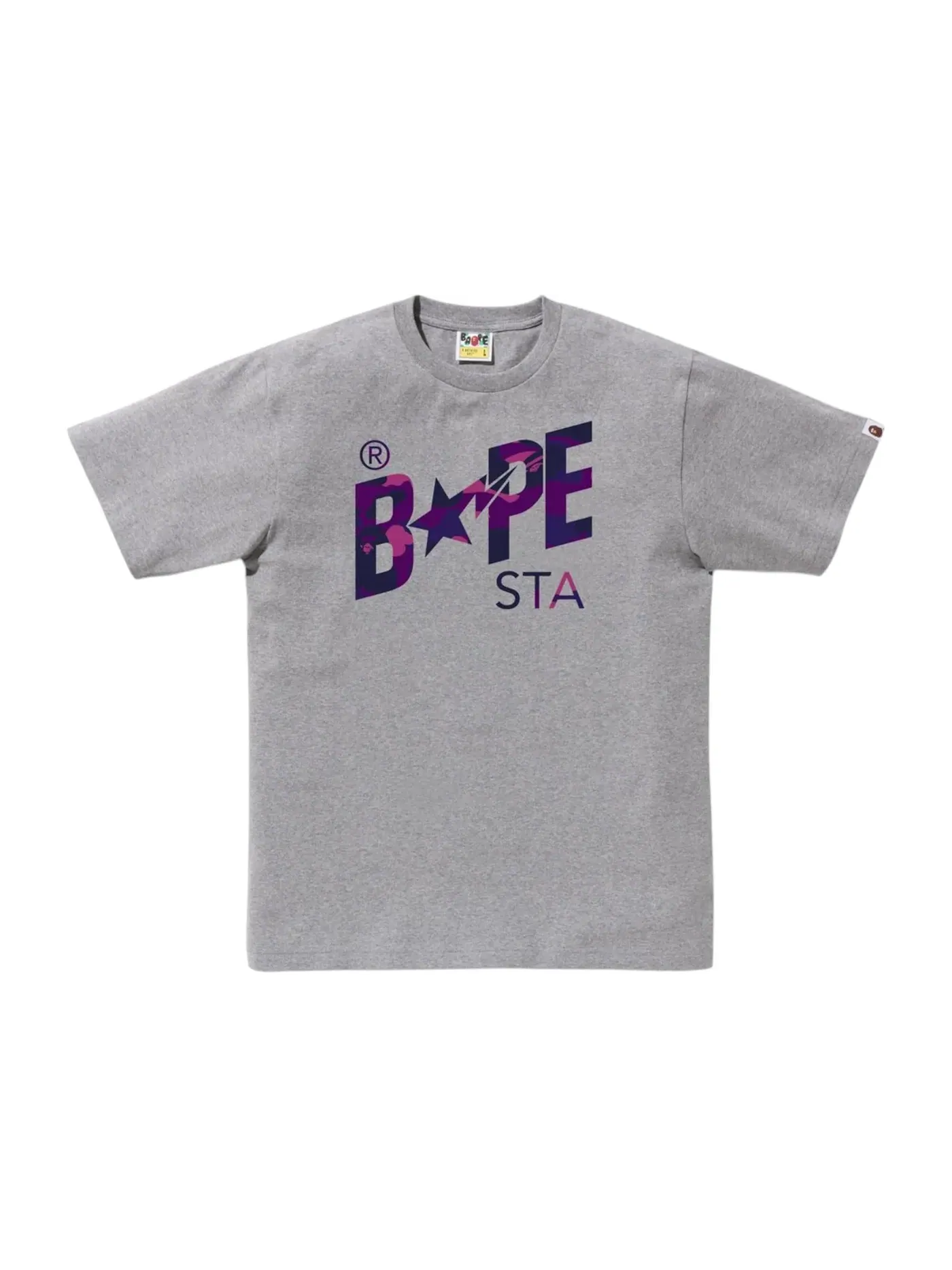 Мужская футболка с принтом BAPE Color Camo BAPE Sta Logo Tee BAPE — изображение 1 из 1, серый