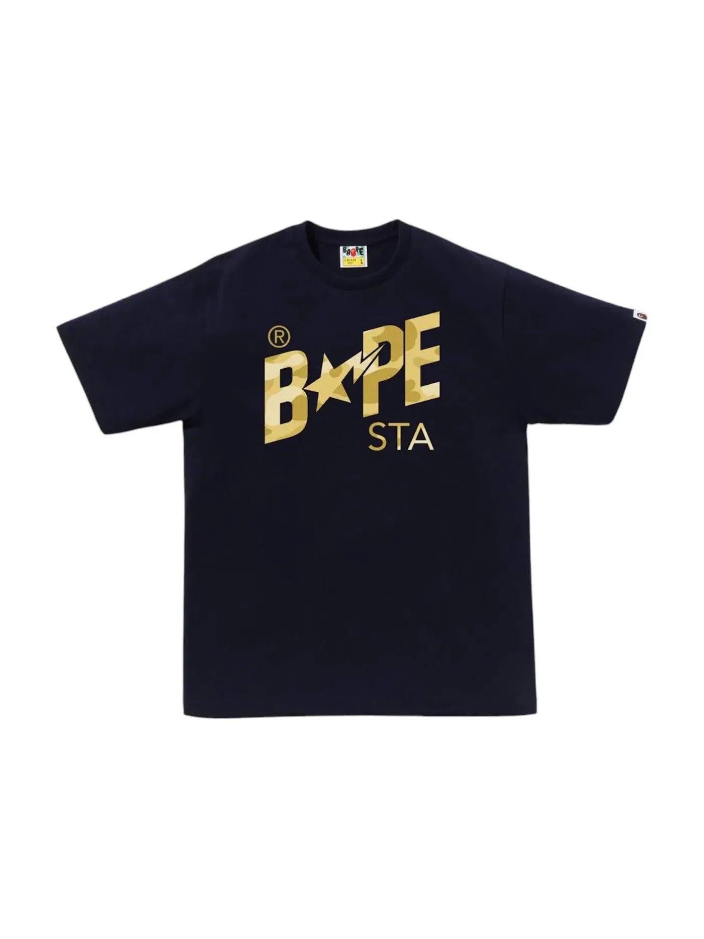 Мужская футболка с принтом Tee BAPE — изображение 1 из 1, темно-синий