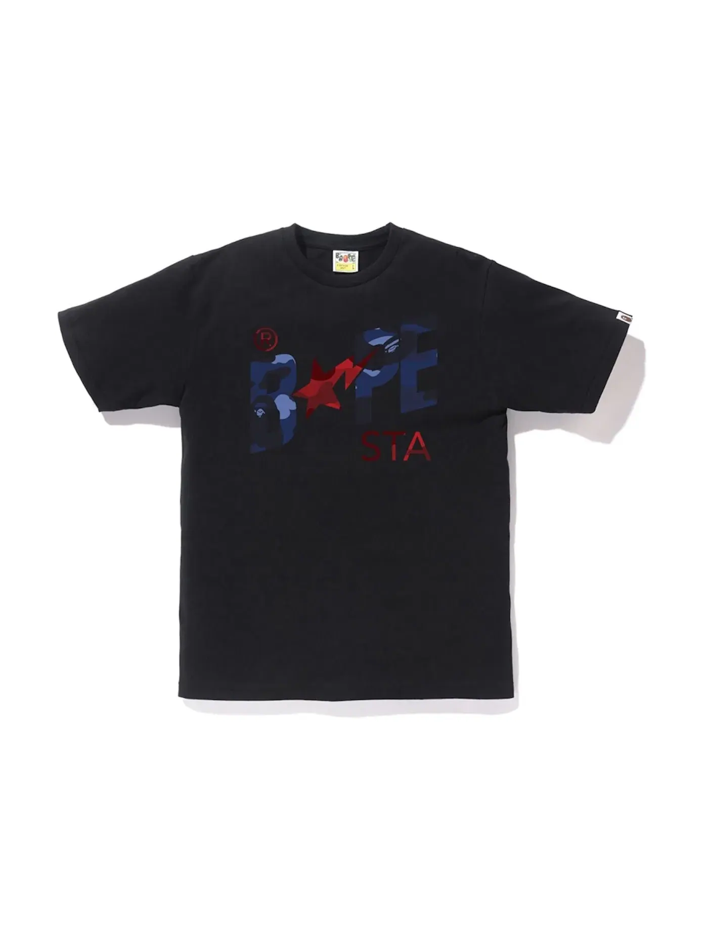 Мужская футболка с камуфляжным принтом BAPE Bapesta Logo T-Shirt BAPE — изображение 1 из 2, черный