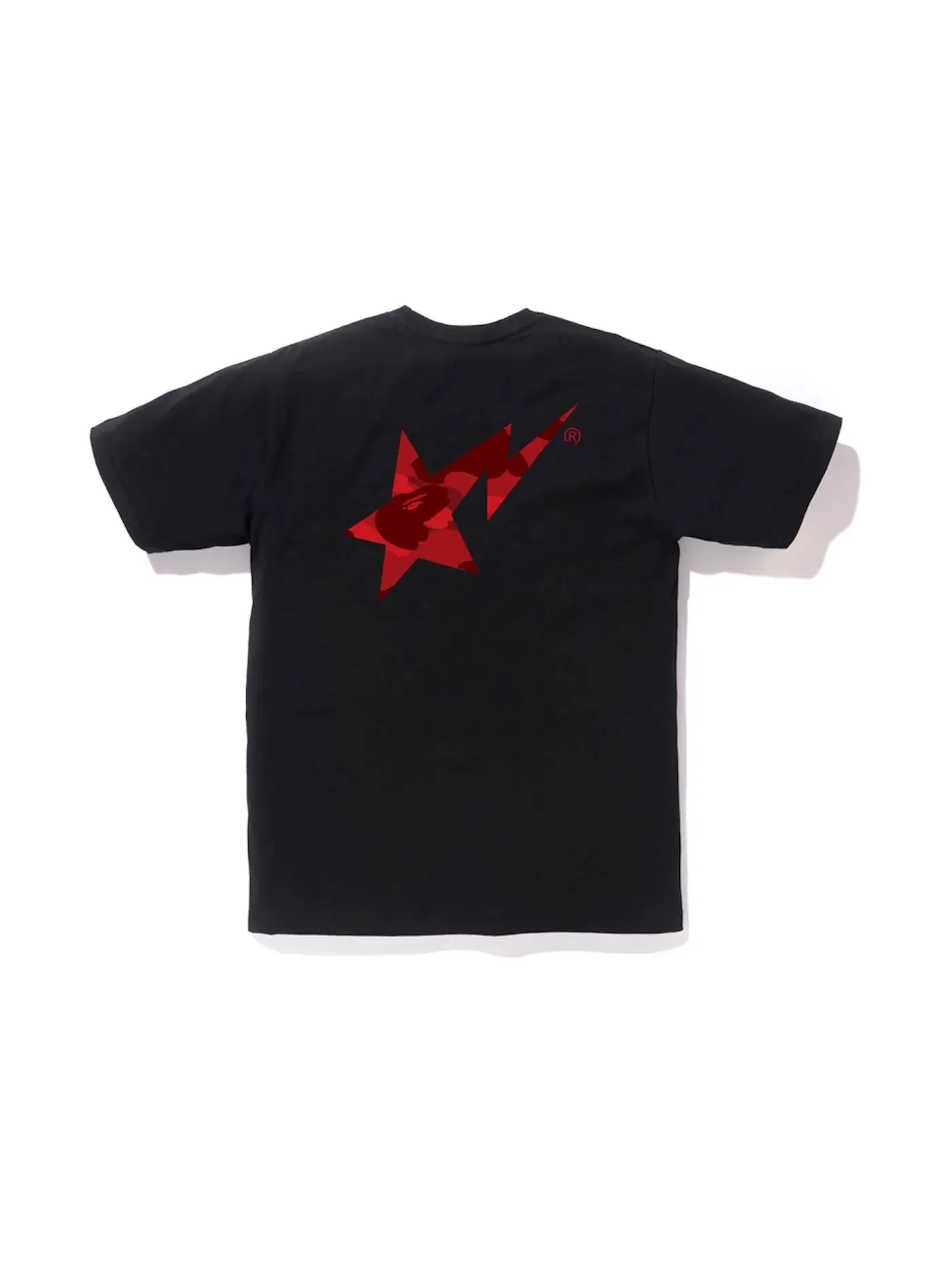Мужская футболка с камуфляжным принтом BAPE Bapesta Logo T-Shirt BAPE — изображение 2 из 2, черный