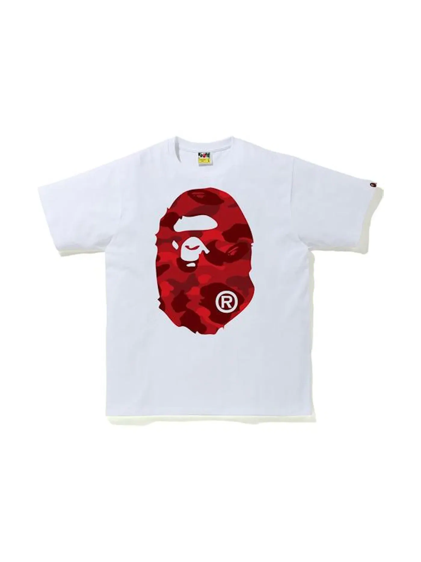 Мужская футболка с принтом BAPE Color Camo Big Ape Head Tee BAPE — изображение 1 из 2, белый/красный