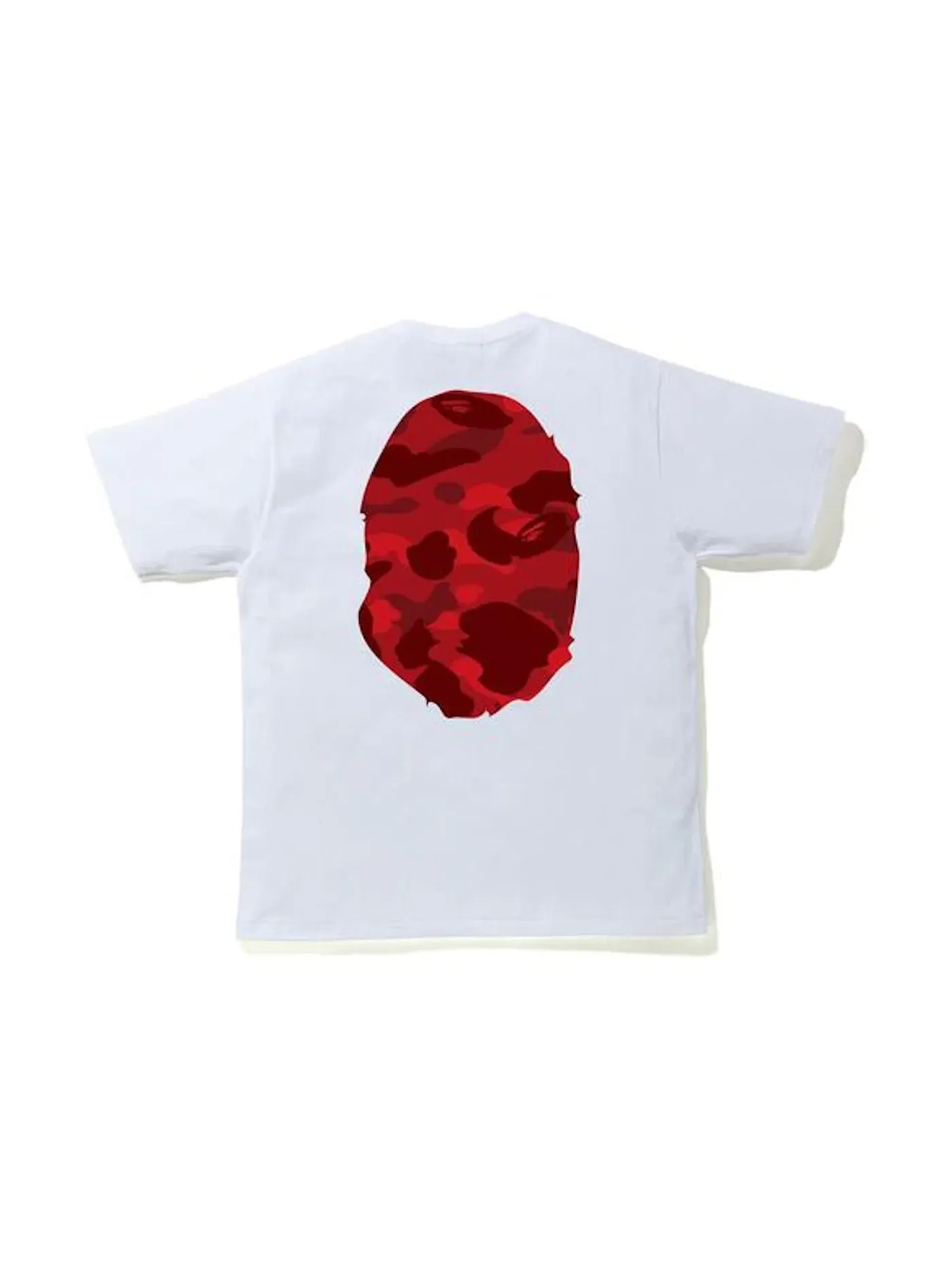 Мужская футболка с принтом BAPE Color Camo Big Ape Head Tee BAPE — изображение 2 из 2, белый/красный