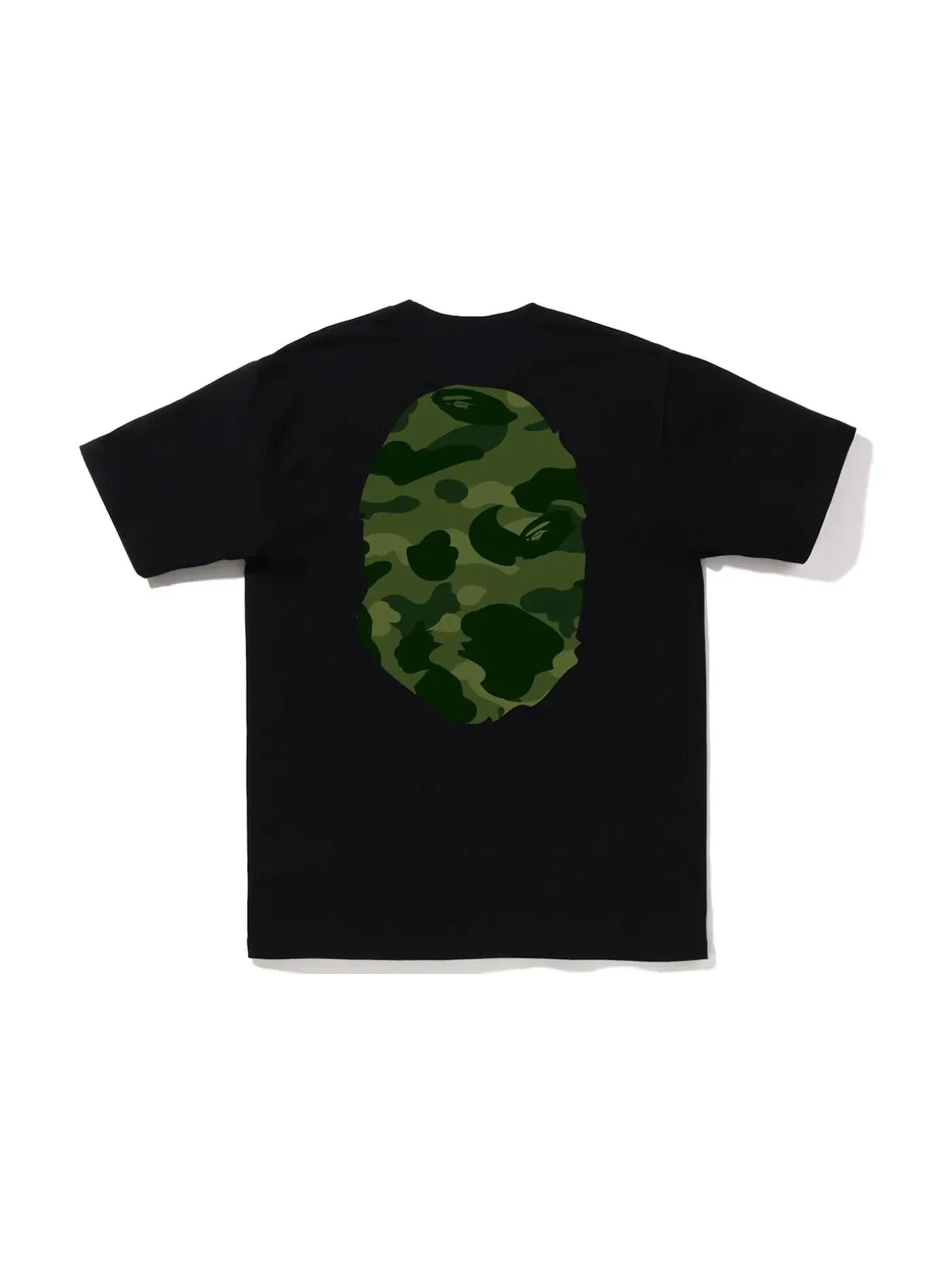 Мужская футболка с принтом BAPE Color Camo Big Ape Head Tee BAPE — изображение 2 из 2, черный зеленый