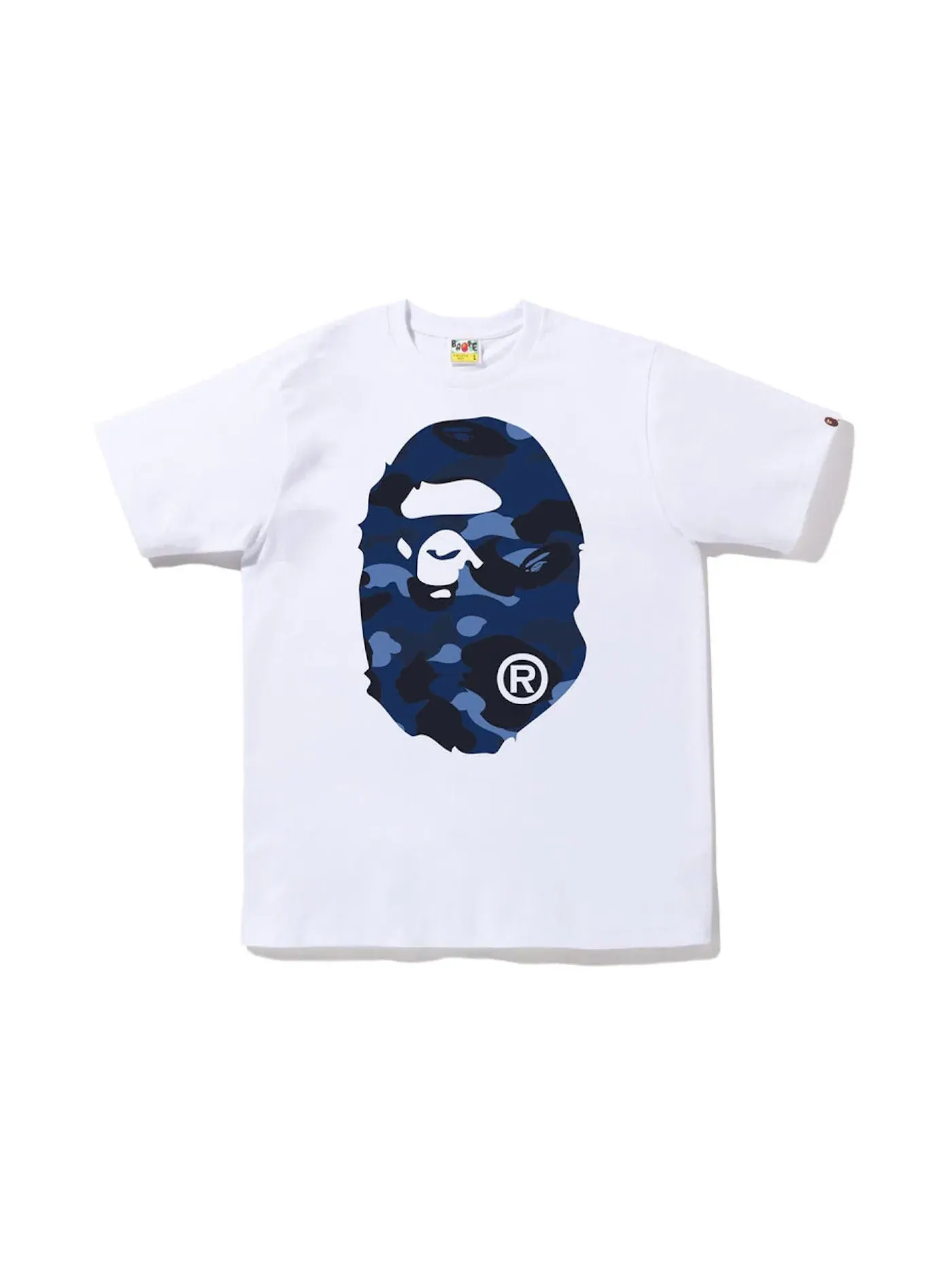 Мужская футболка с принтом BAPE Color Camo Big Ape Head Tee BAPE — изображение 1 из 2, белый синий