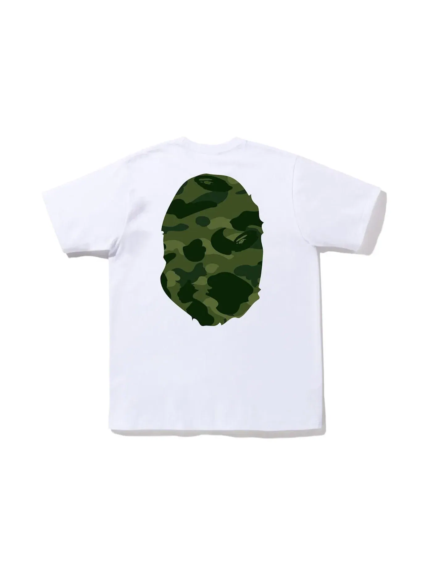 Мужская футболка с принтом BAPE Color Camo Big Ape Head Tee — изображение 2 из 2, белый/зеленый