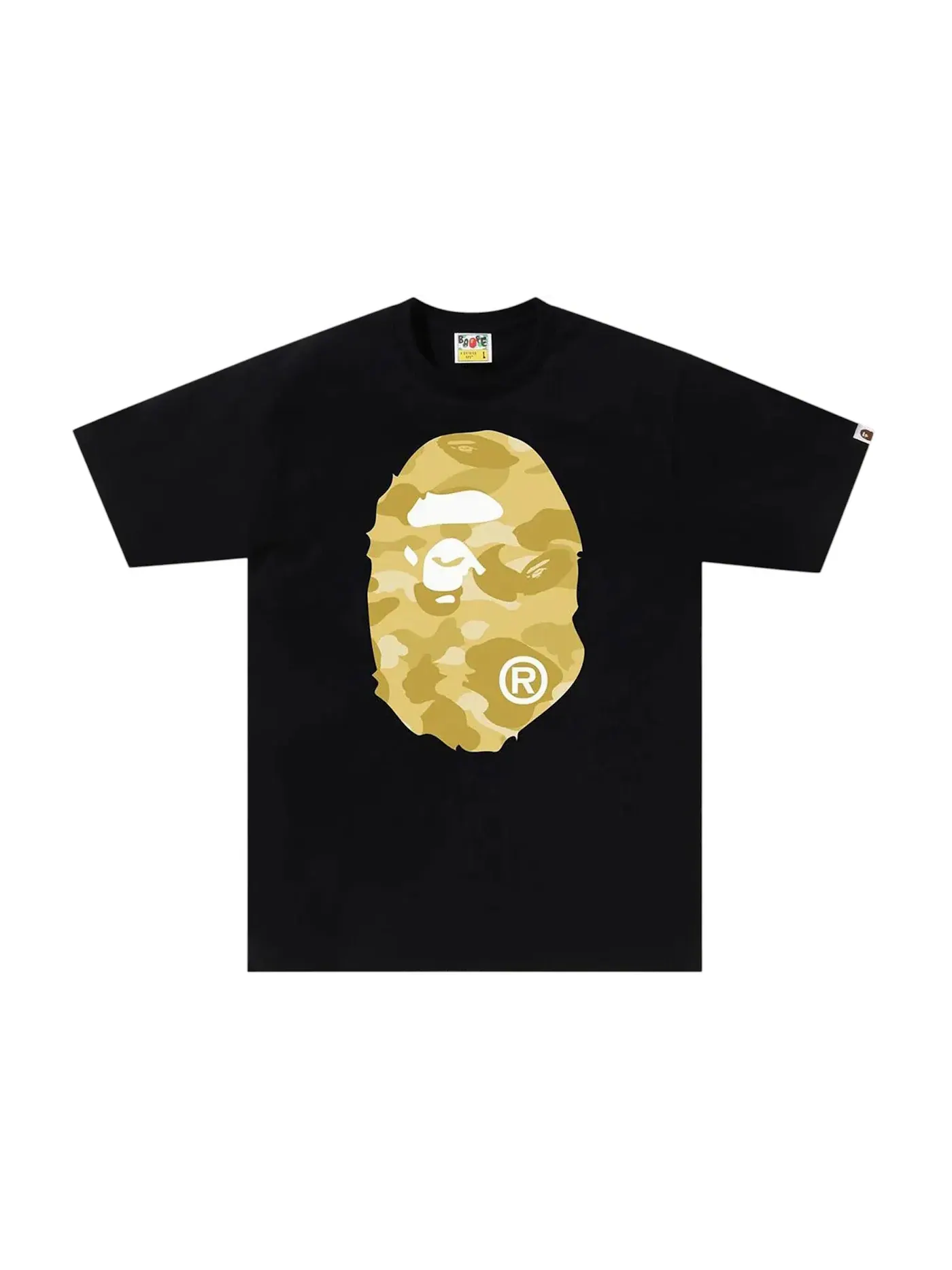 Мужская футболка с принтом BAPE Big Ape Head Tee (FW25) BAPE — изображение 1 из 2, черный/желтый