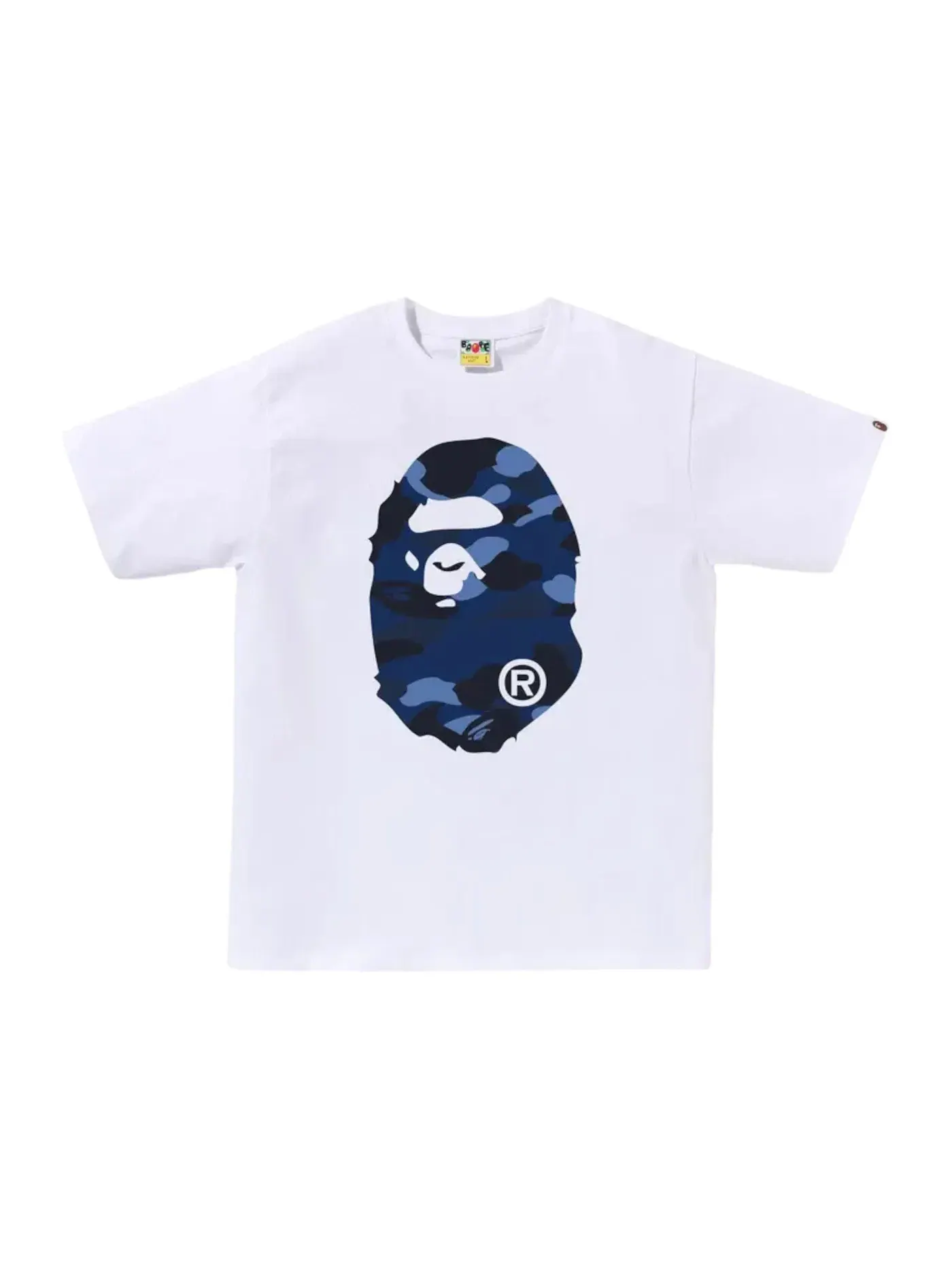 Мужская футболка с принтом BAPE Color Camo Big Ape Head Tee (FW25) BAPE — изображение 1 из 2, белый/темно-синий