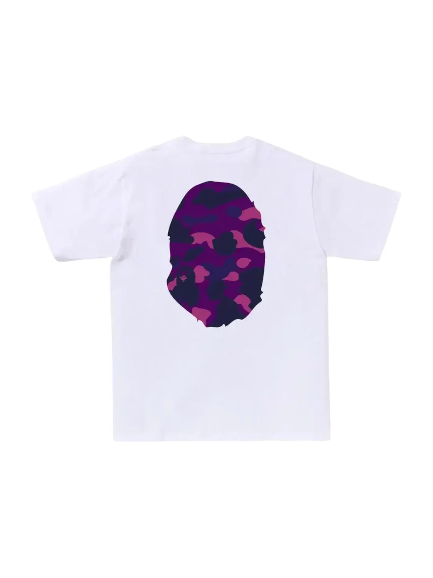 Мужская футболка с принтом BAPE Color Camo Big Ape Head Tee (FW25) BAPE — изображение 2 из 2, белый/фиолетовый