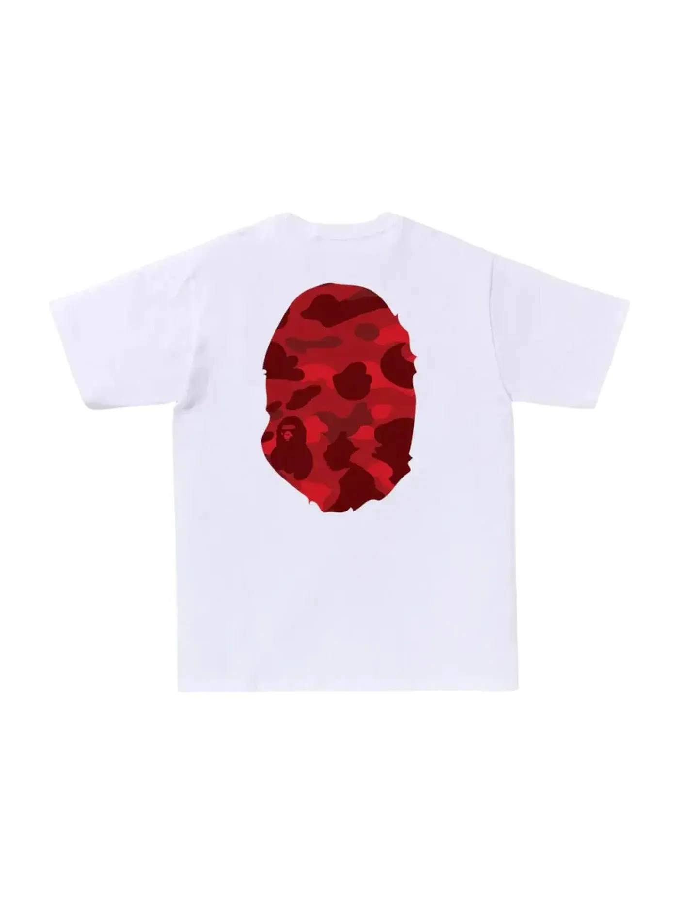 Мужская футболка с принтом BAPE Color Camo Big Ape Head Tee (FW25) BAPE — изображение 2 из 2, белый/красный