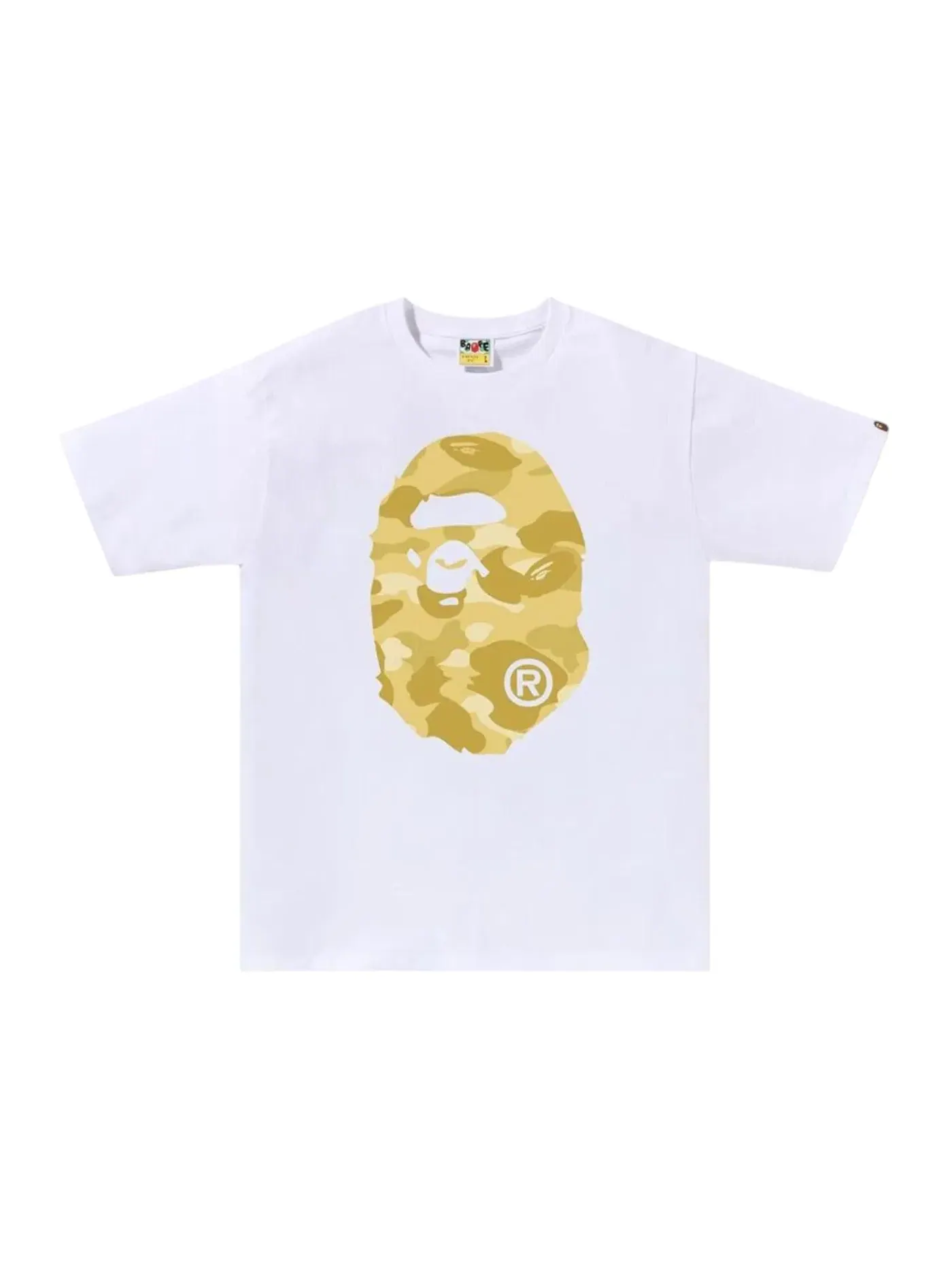 Мужская футболка с принтом Tee (FW25) BAPE — изображение 1 из 1, белый желтый
