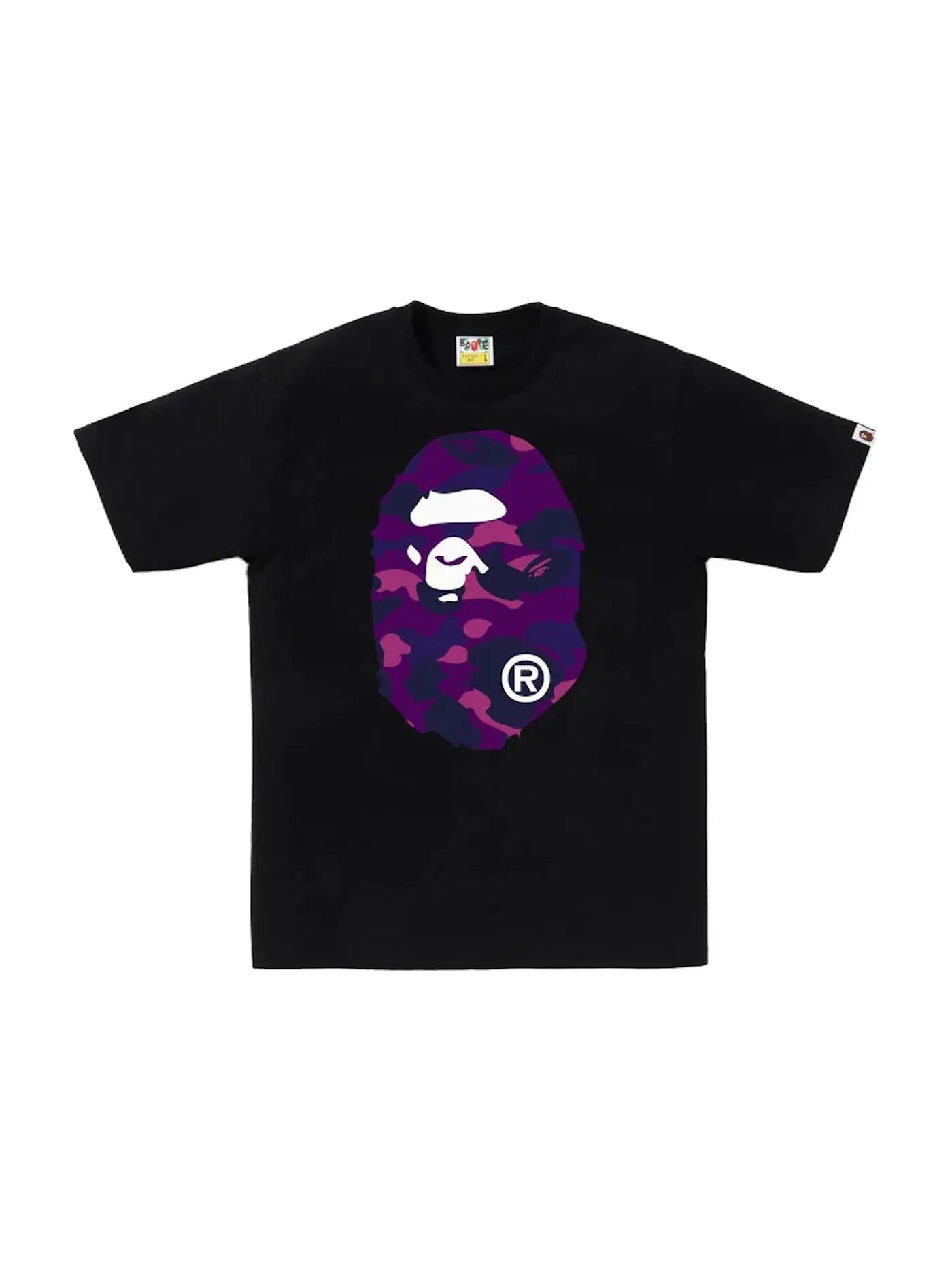 Мужская футболка с принтом Tee BAPE — изображение 1 из 2, черный/фиолетовый