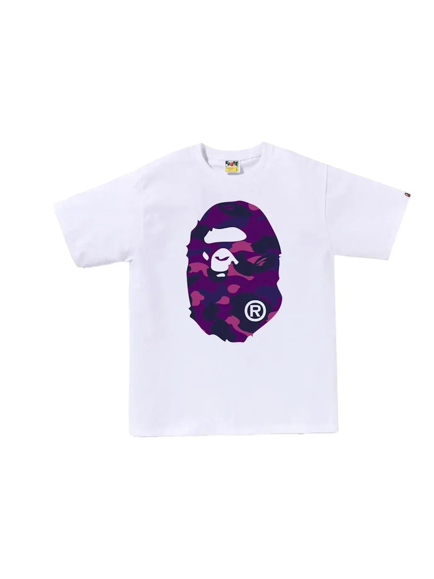 Мужская футболка с камуфляжным принтом BAPE Tee — изображение 1 из 2, белый/фиолетовый