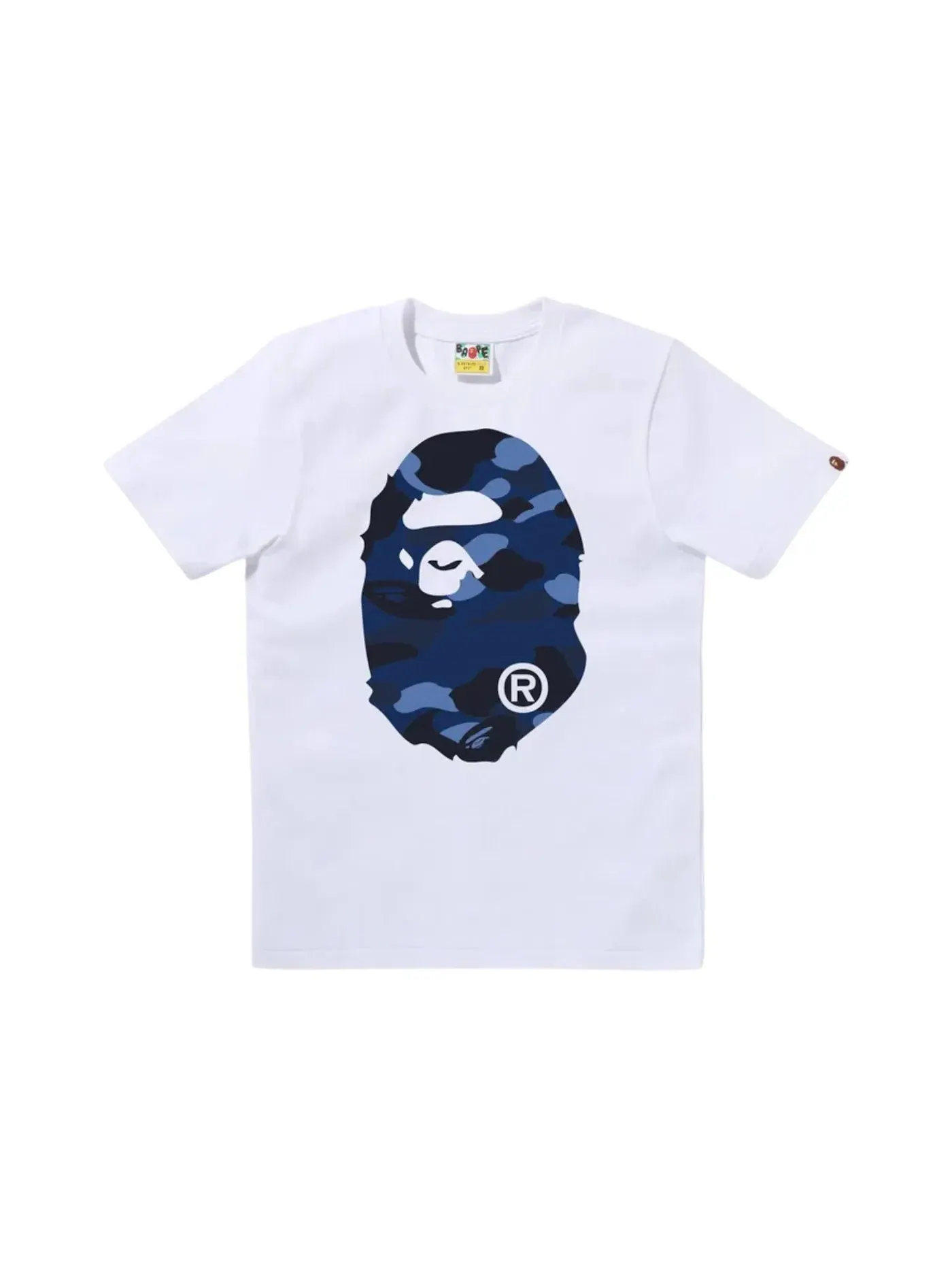 Мужская футболка с принтом BAPE Color Camo Big Ape Head Tee BAPE — изображение 1 из 1, белый синий