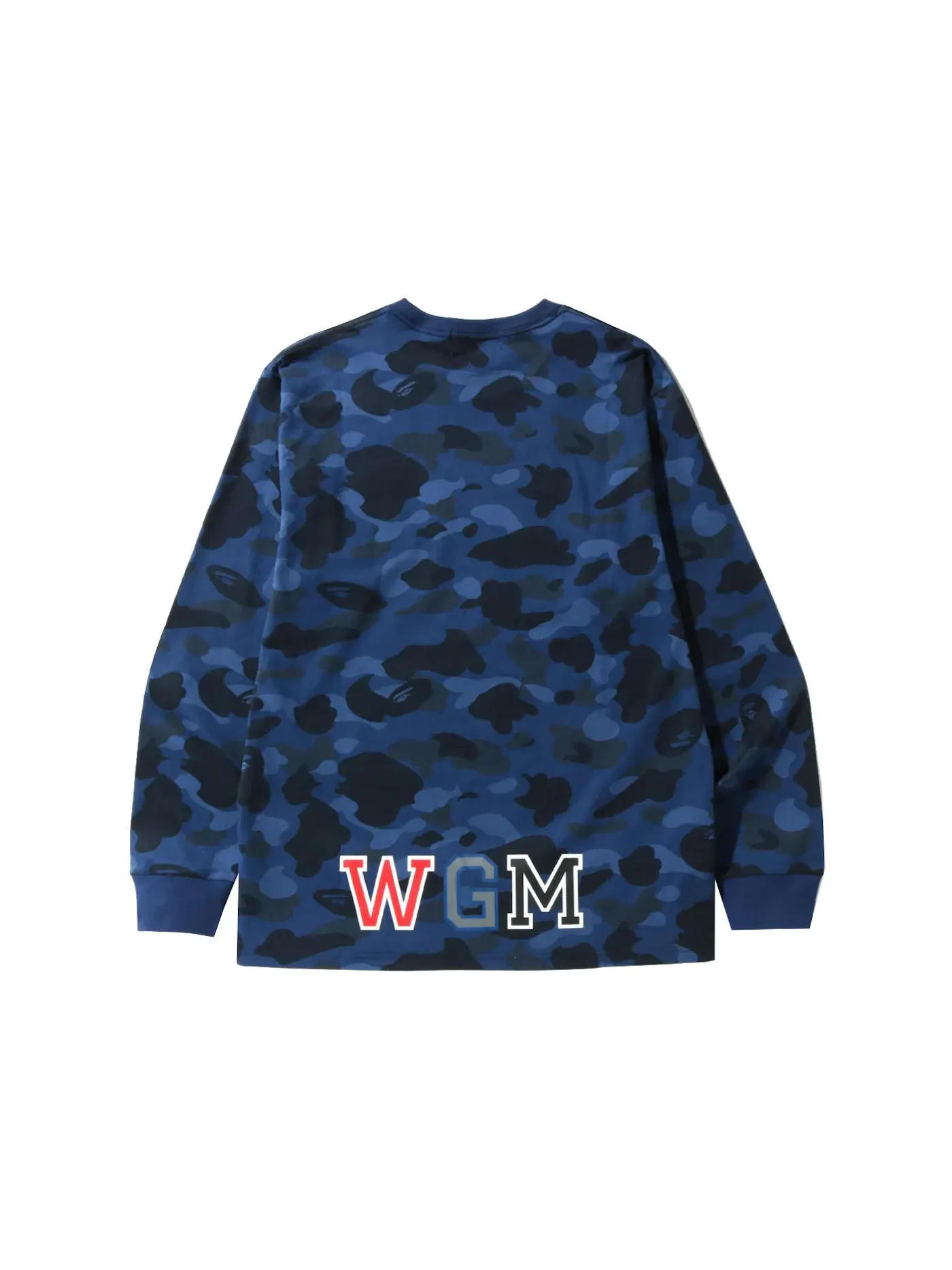 Мужская футболка с принтом BAPE Color Camo Busy Shark L/S Tee — изображение 2 из 2, темно-синий