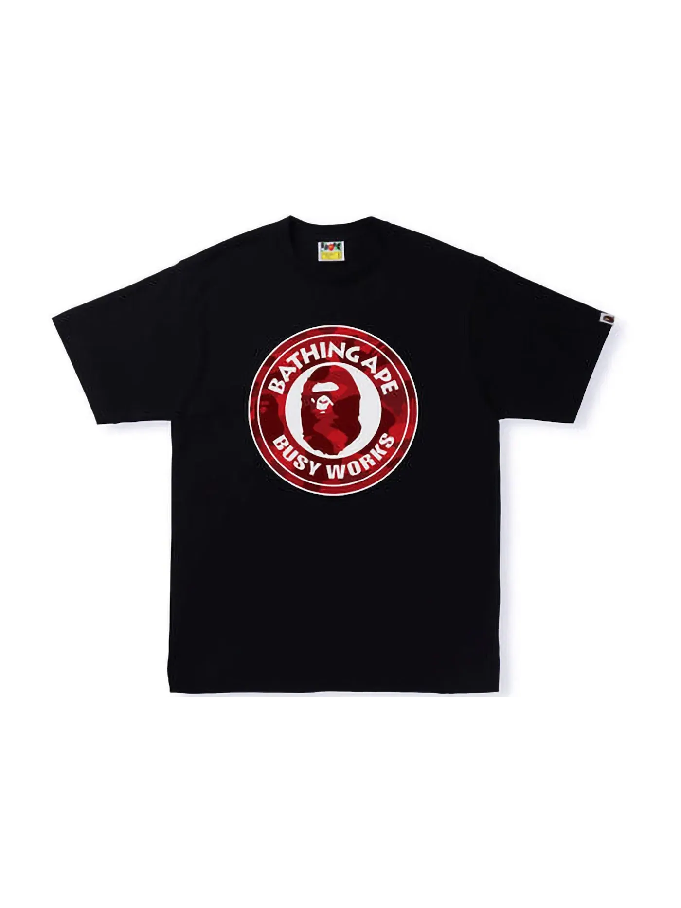Мужская футболка с принтом BAPE Tee BAPE — изображение 1 из 1, черный красный