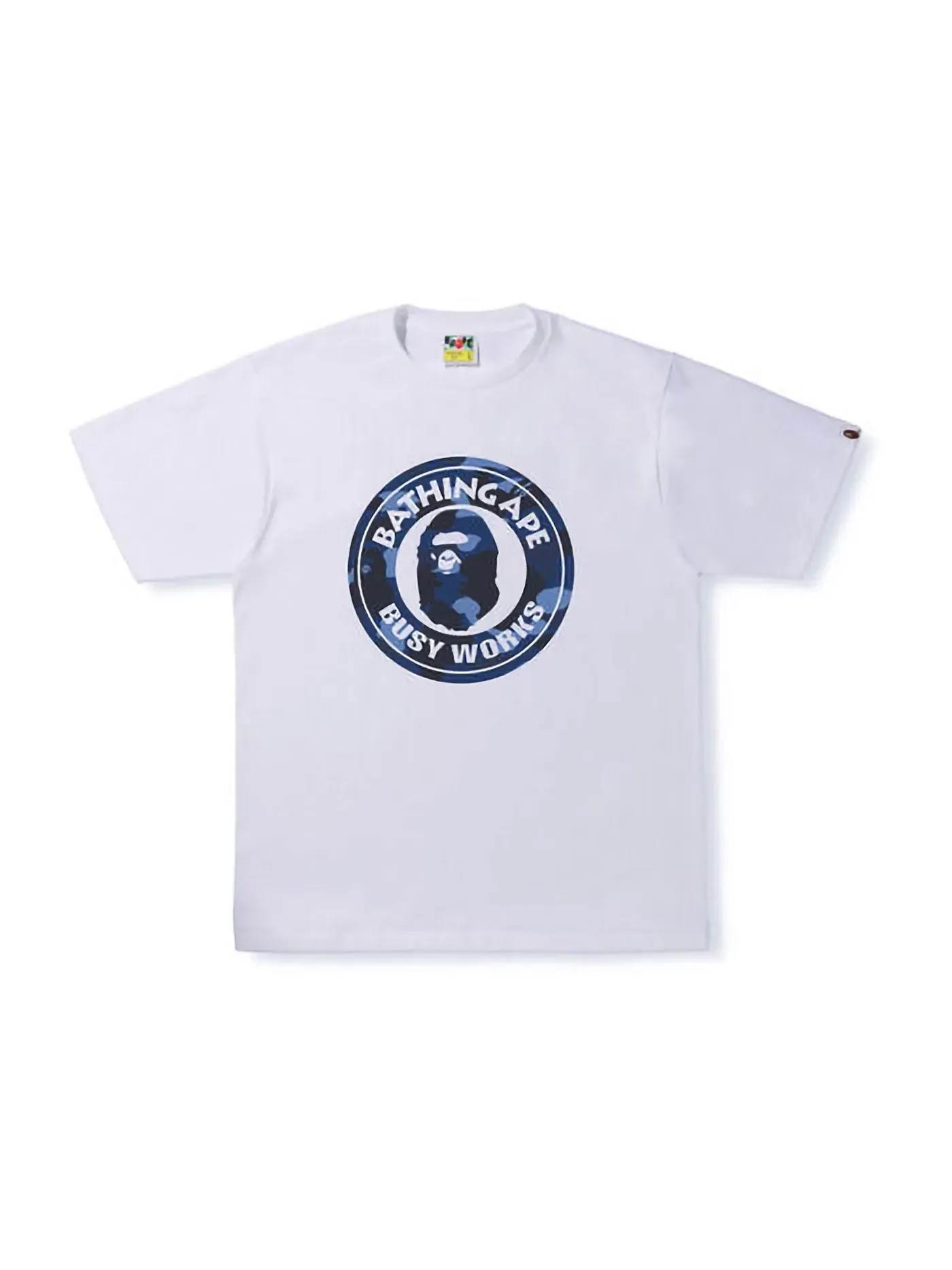 Мужская футболка с принтом BAPE Tee (SS22) — изображение 1 из 1, белый темно-синий