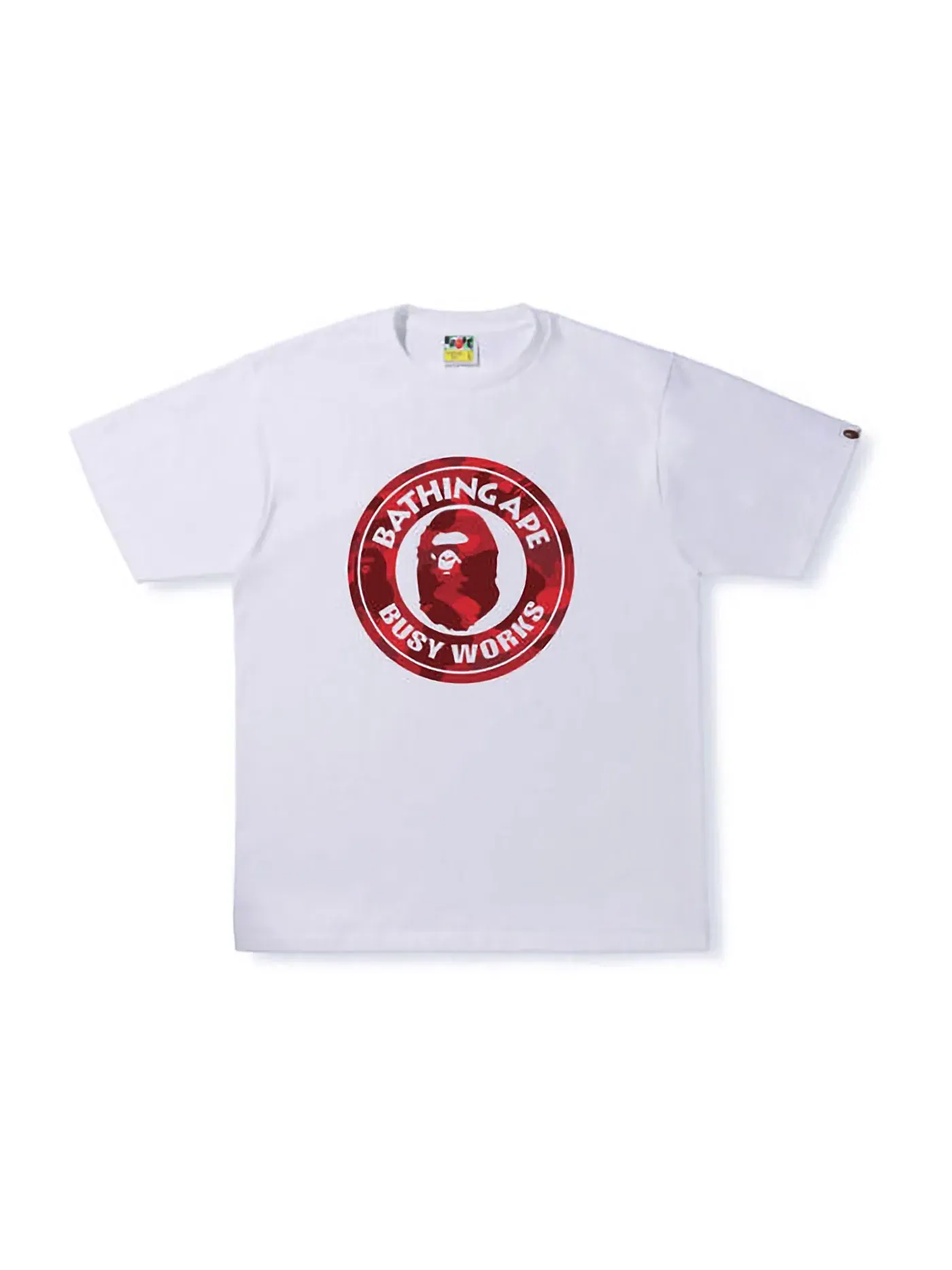 Мужская футболка с принтом BAPE Tee (SS22) — изображение 1 из 1, белый красный