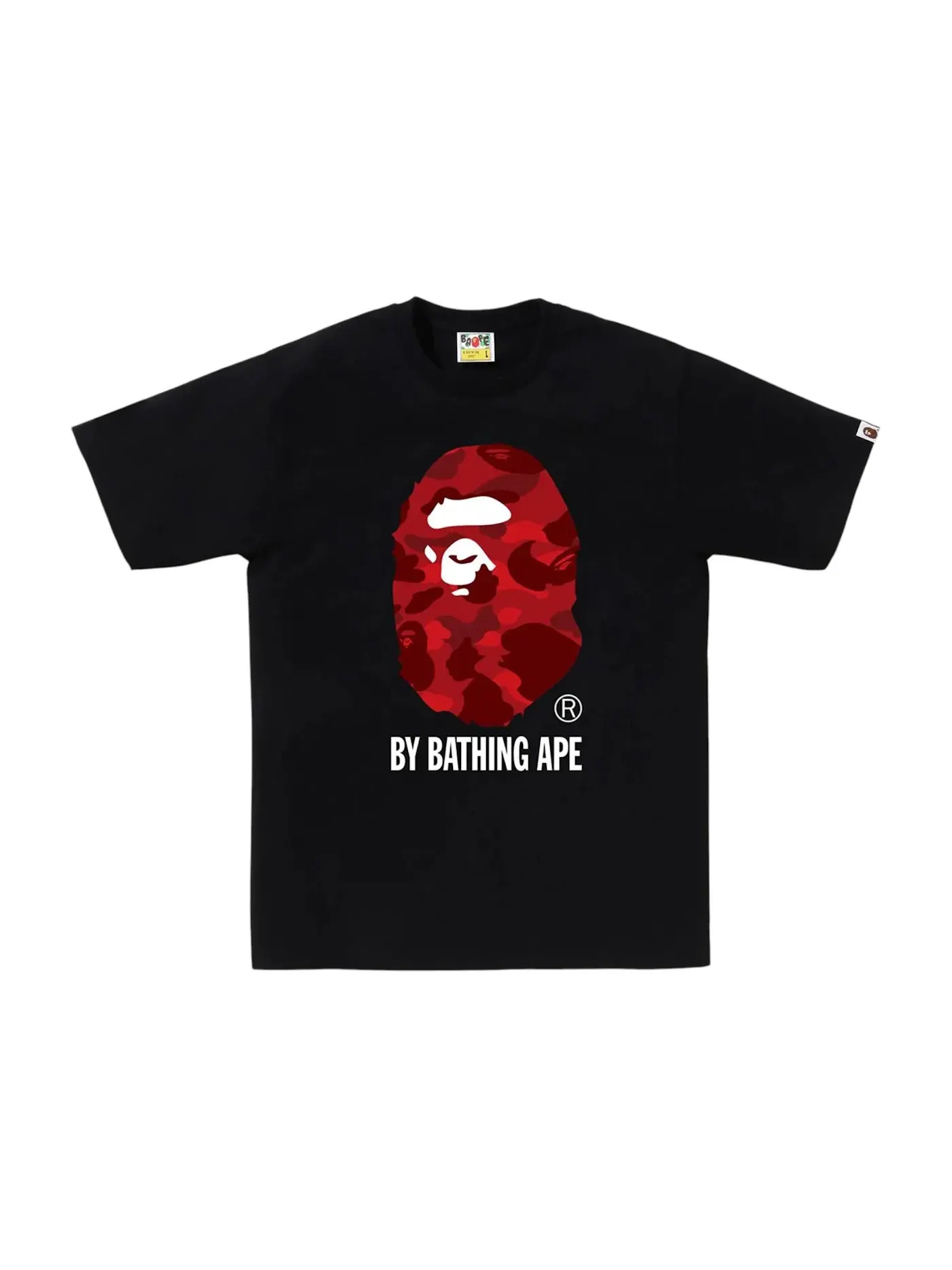 Мужская футболка с принтом Tee BAPE — изображение 1 из 1, черный/красный