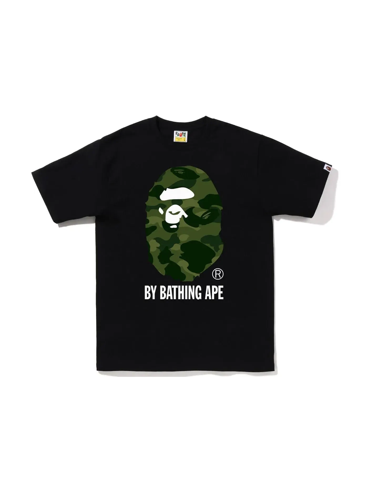 Мужская футболка с принтом Color Camo BAPE — изображение 1 из 1, черный зеленый