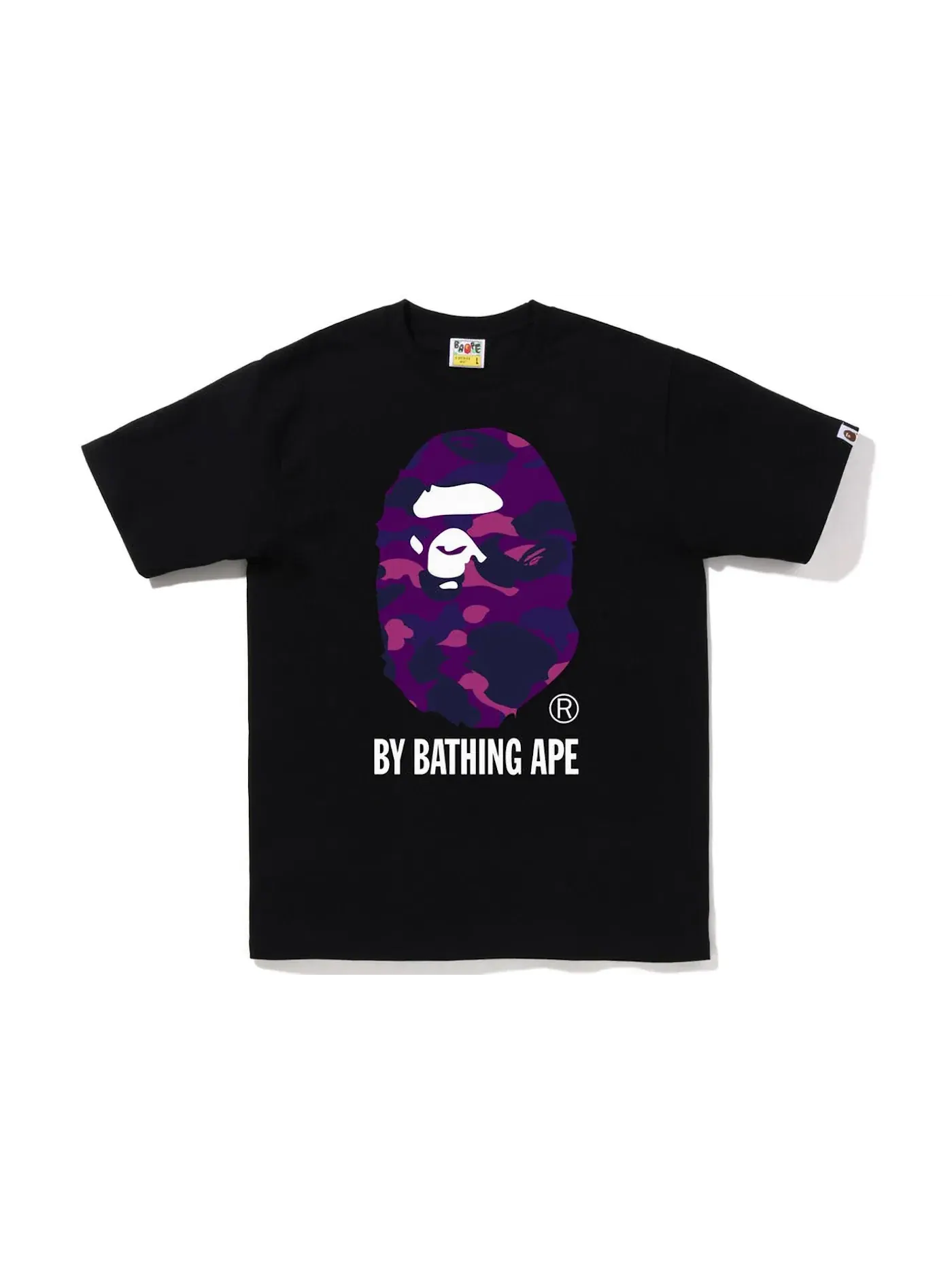 Мужская футболка с принтом Color Camo BAPE — изображение 1 из 1, черный фиолетовый