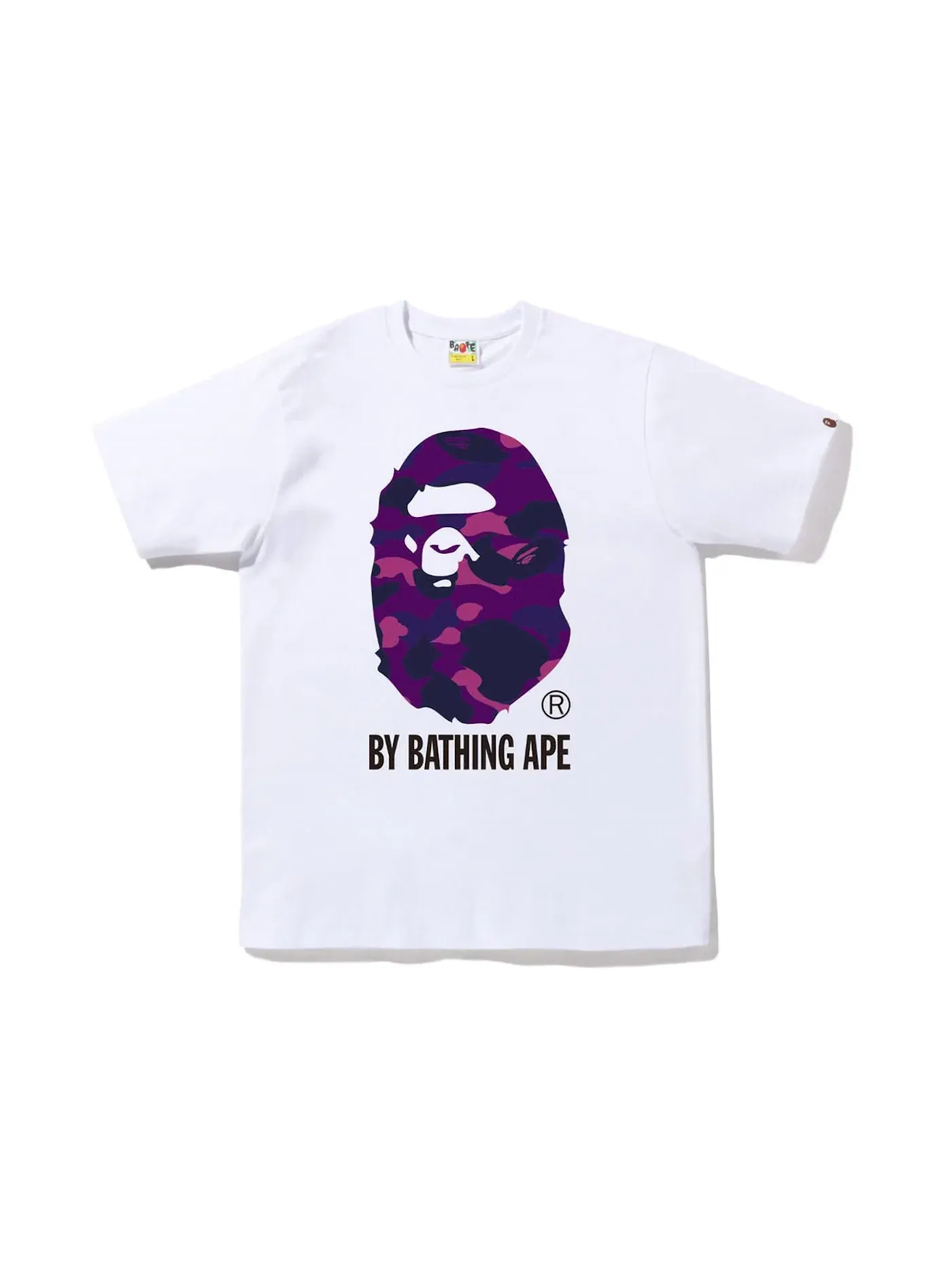 Мужская футболка с принтом Tee (FW22) BAPE — изображение 1 из 1, белый фиолетовый