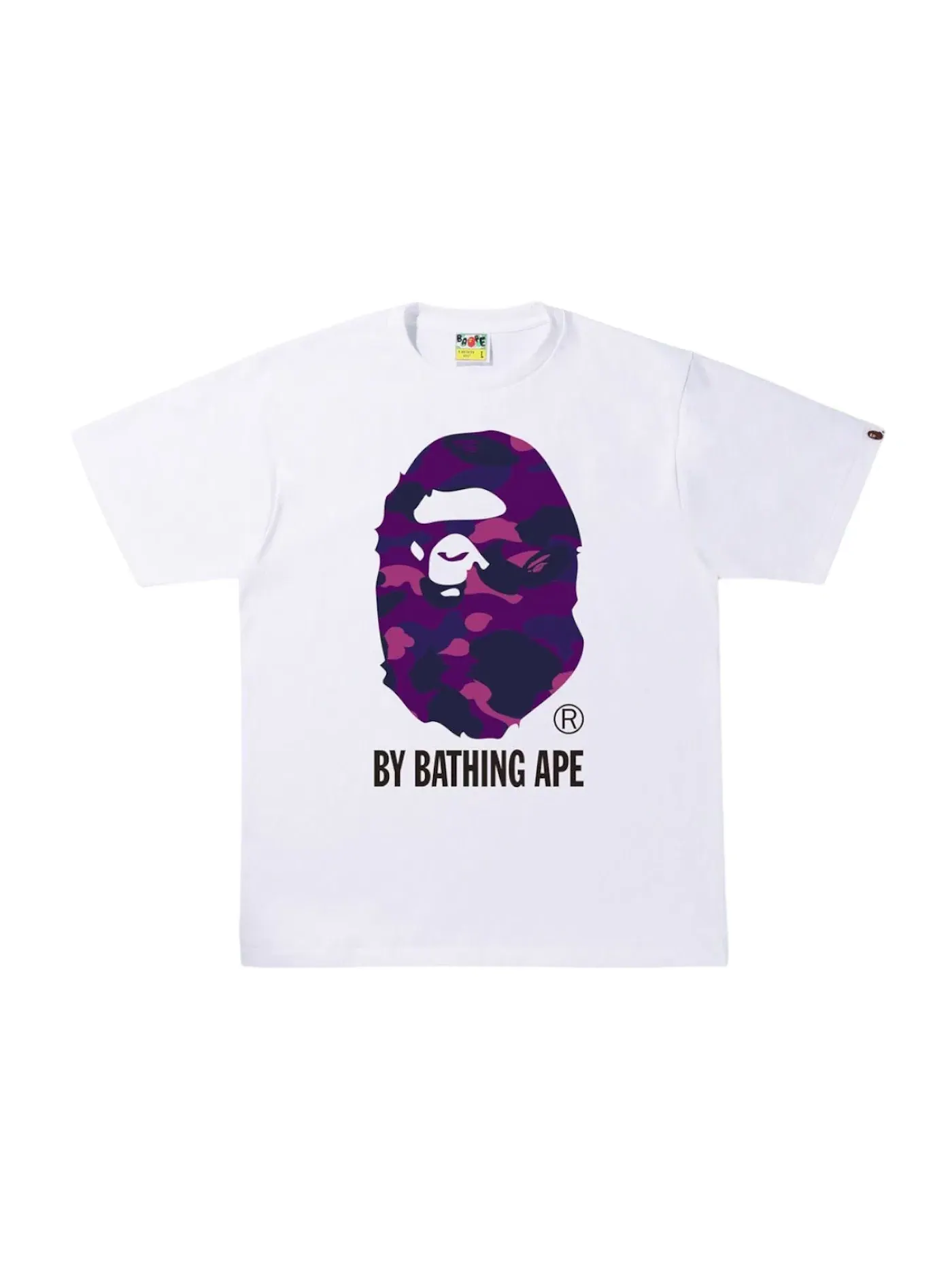 Мужская футболка с камуфляжным принтом BAPE Tee — изображение 1 из 1, белый/фиолетовый