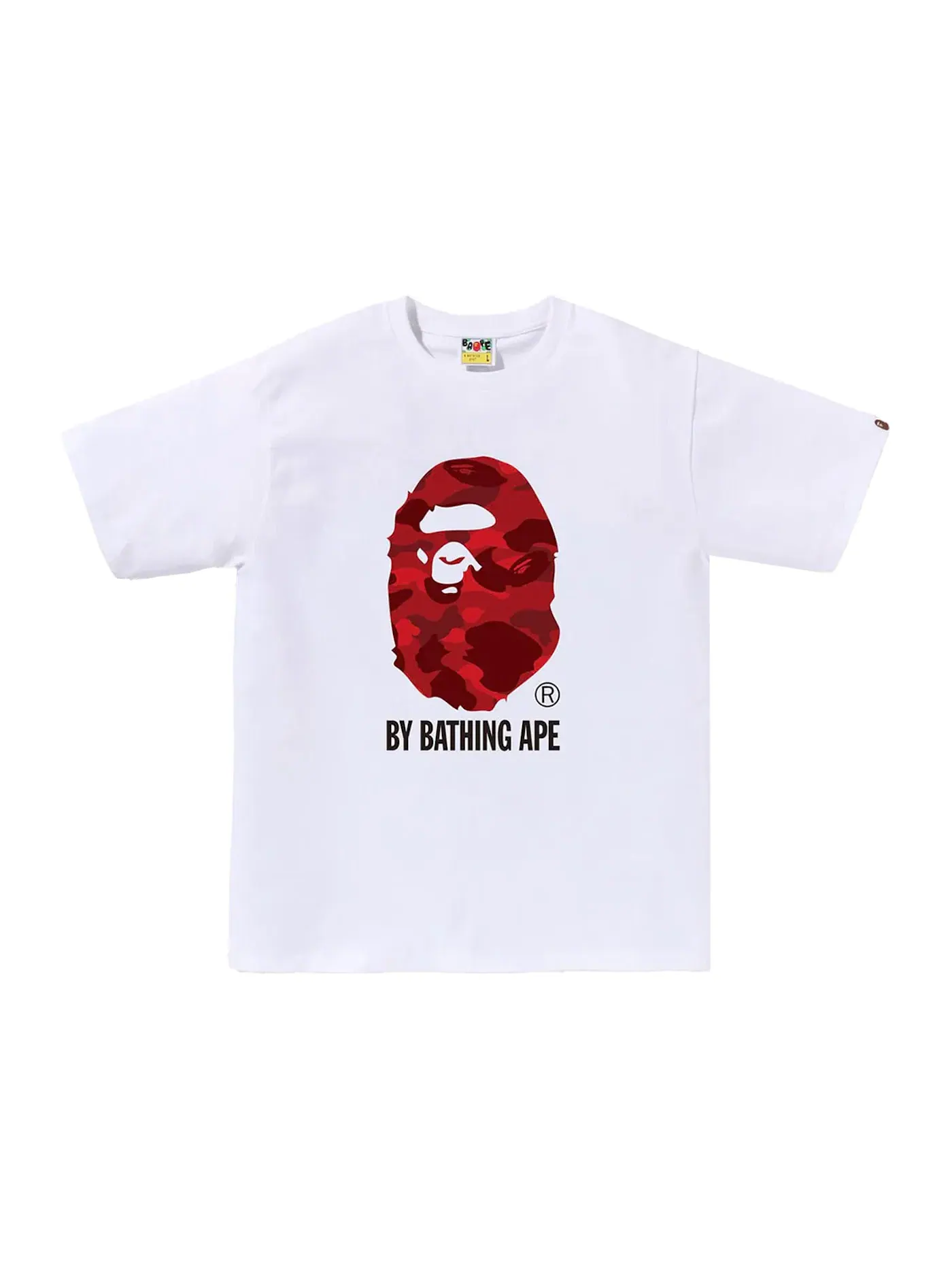 Мужская футболка с камуфляжным принтом BAPE Color Camo By Bathing Ape Tee FW24 BAPE — изображение 1 из 1, белый/красный