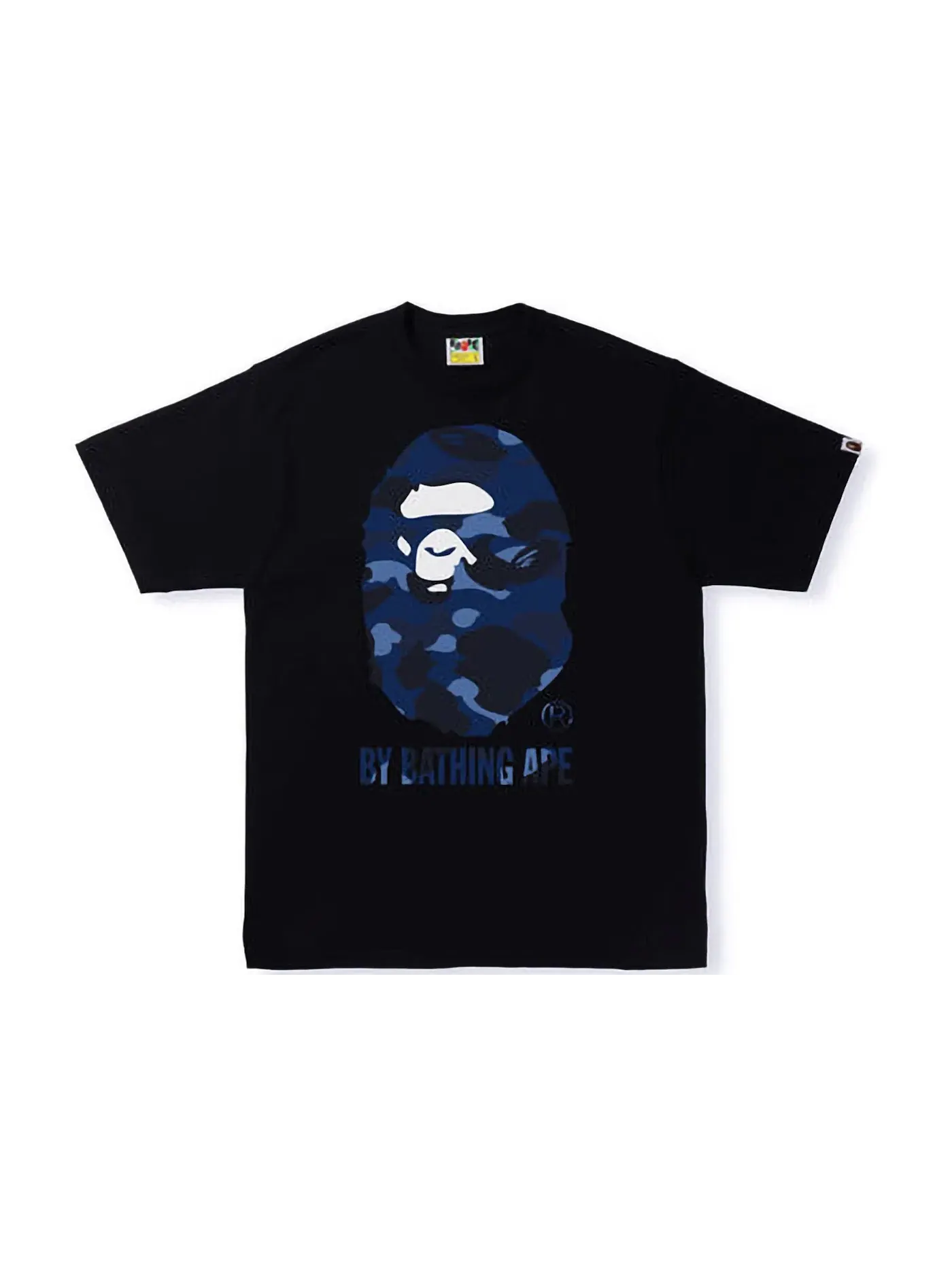Мужская футболка с принтом Tee (SS22) BAPE — изображение 1 из 1, черный темно-синий