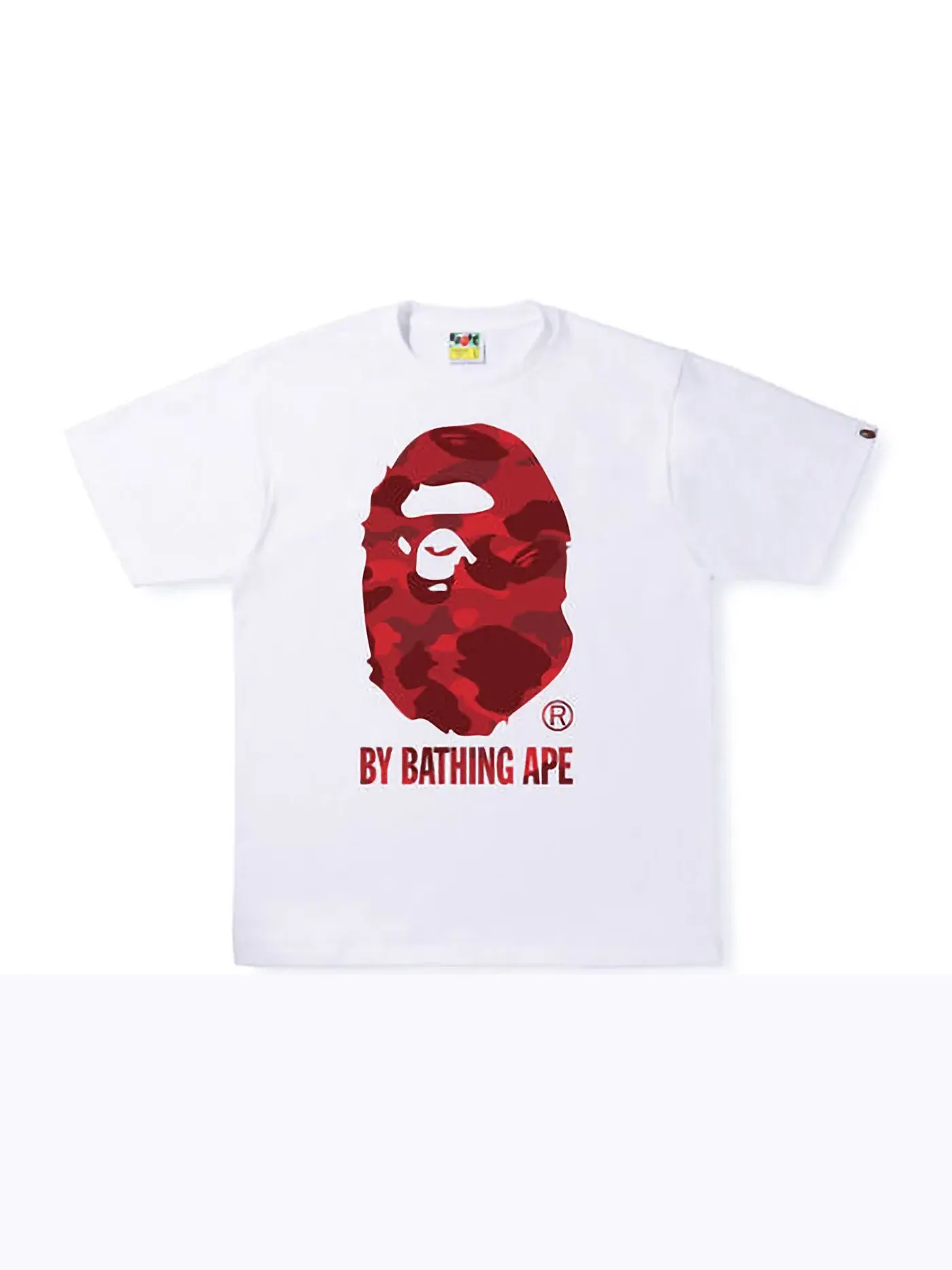 Мужская футболка с принтом Tee BAPE — изображение 1 из 1, белый/красный