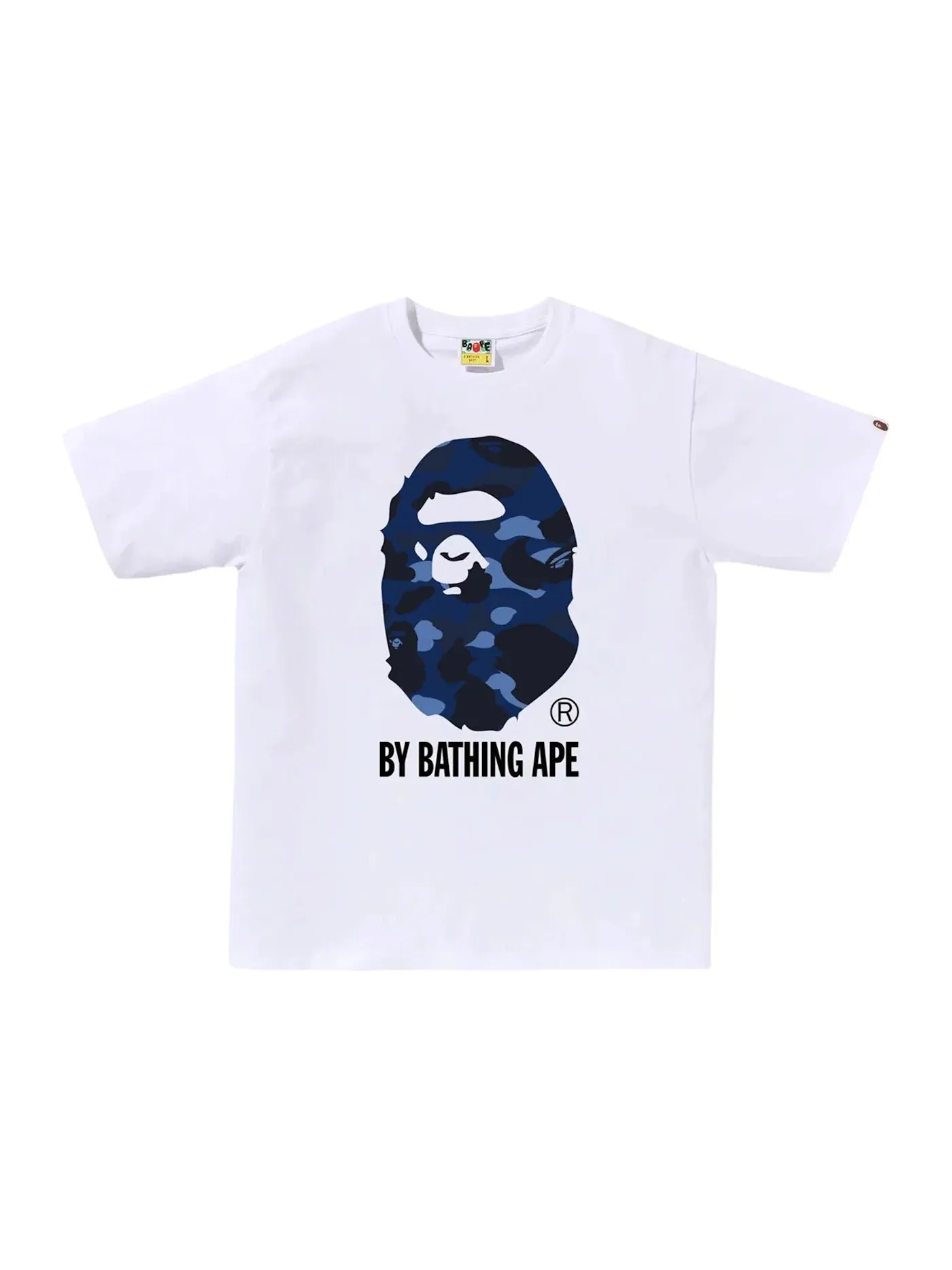 Мужская футболка с принтом BAPE Color Camo By Bathing Ape Tee BAPE — изображение 1 из 1, белый/темно-синий